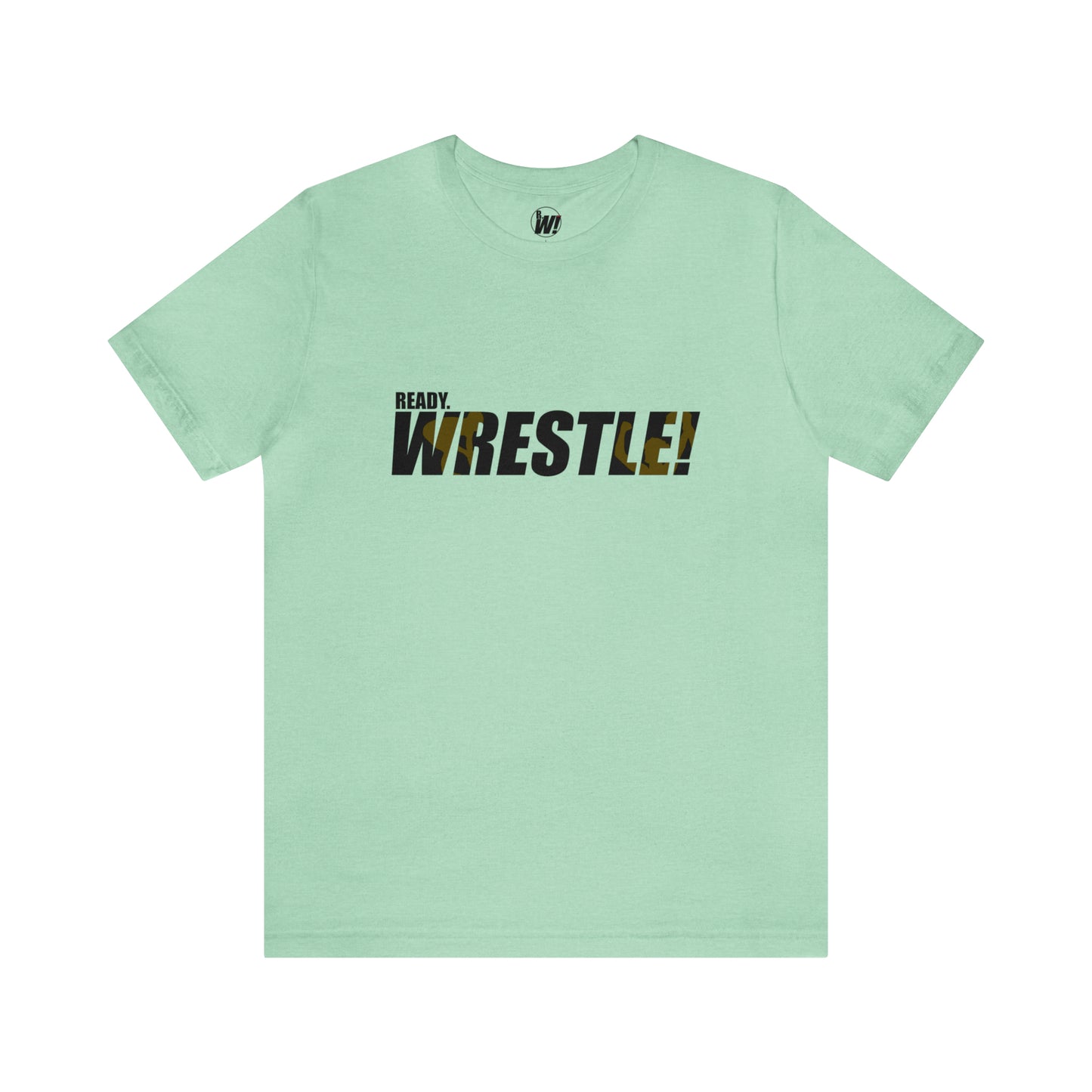 Ready. Wrestle! Black Logo w/Yellow Silhouettes, Unisex Heavy Cotton Tee Bella+Canvas