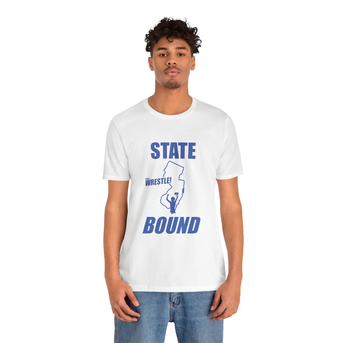 New Jersey State Bound, Blue print, Bella+Canvas 3001, Unisex Jersey Short Sleeve Tee