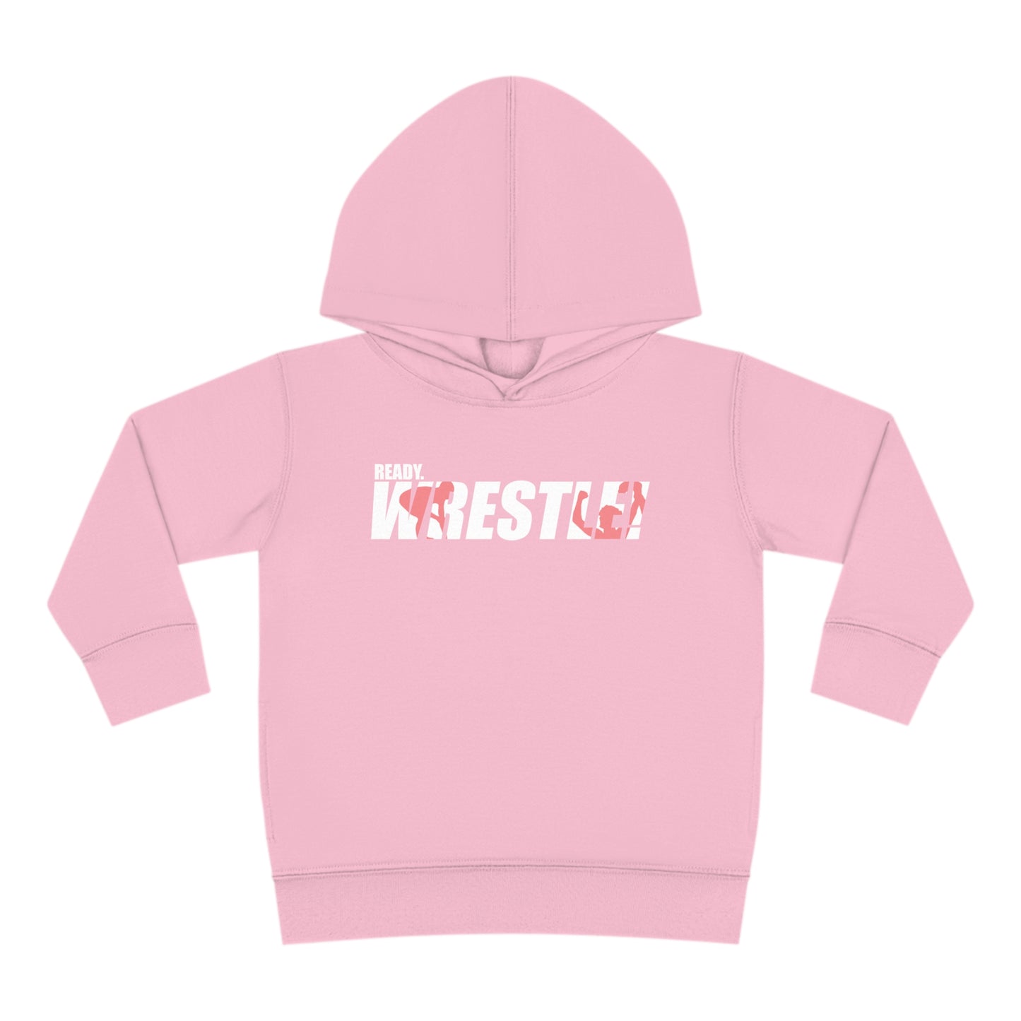 Ready. Wrestle! Toddler Pullover Fleece Hoodie, Red/White Logo