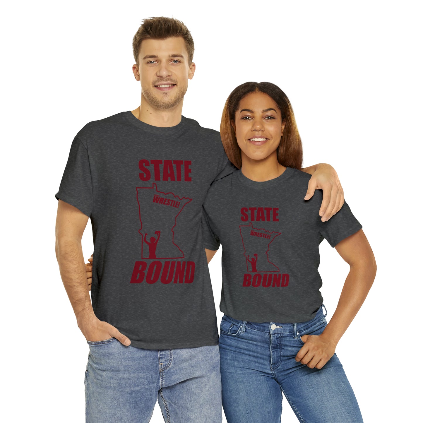 Minnetsota State Bound, Maroon Logo, Unisex Heavy Cotton Tee