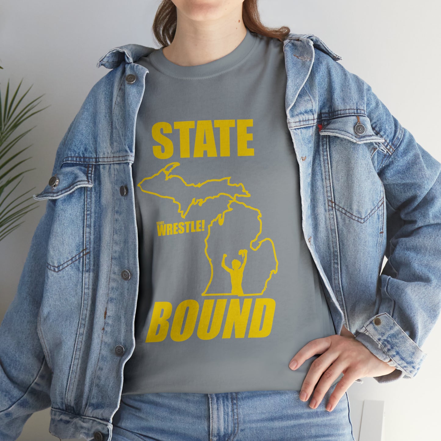 Michigan State Bound, Gold Logo, Unisex Heavy Cotton Tee