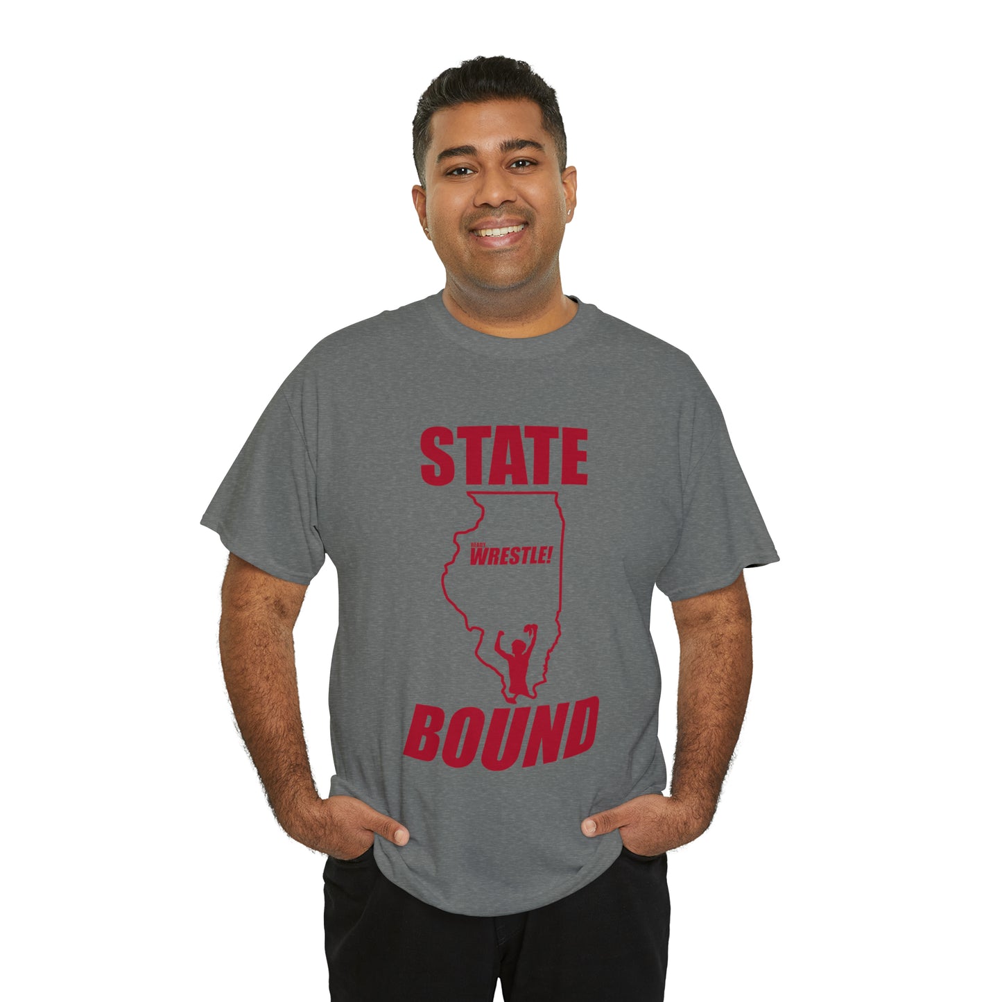 Illinois State Bound, Red Logo, Unisex Heavy Cotton Tee