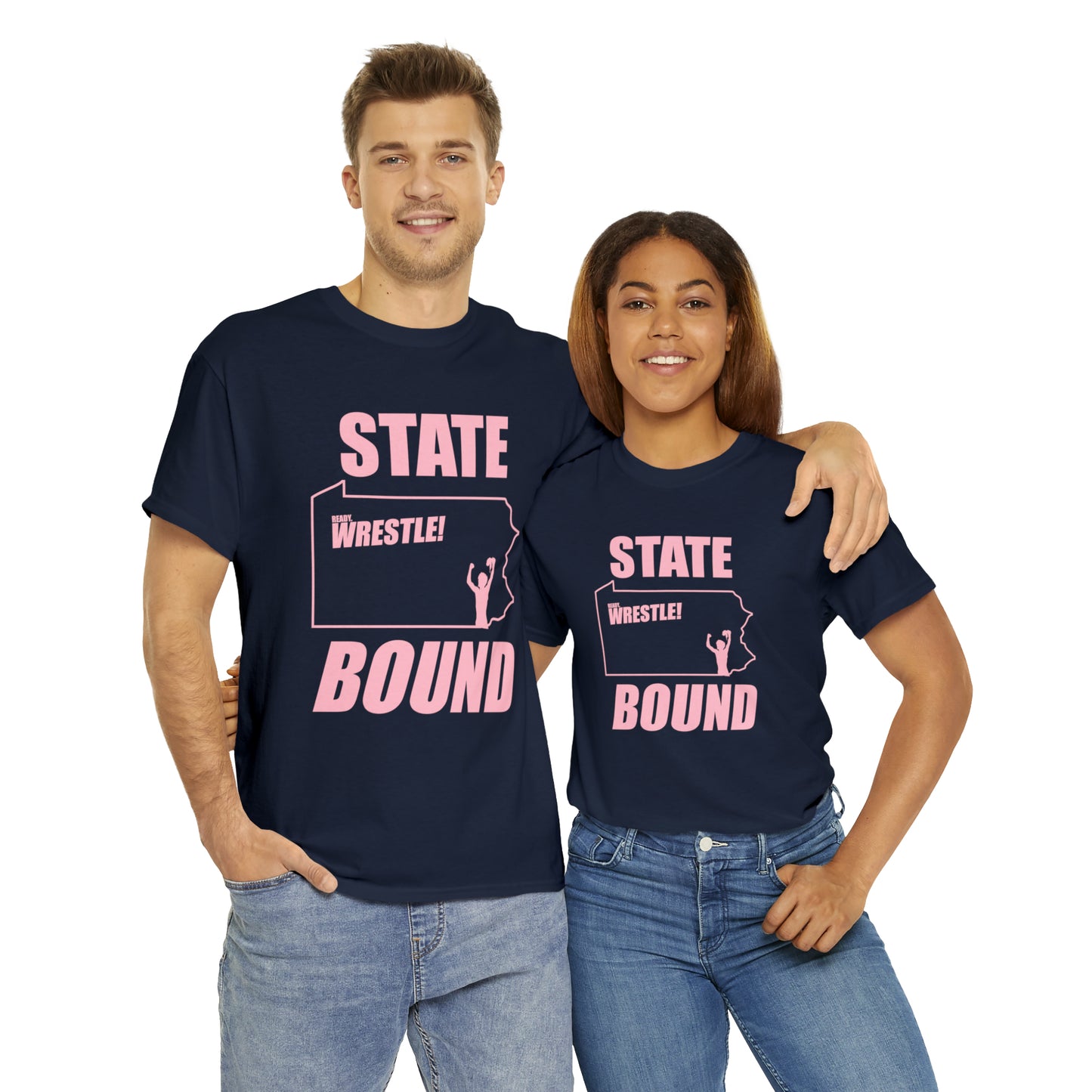 Pennsylvania State Bound, Pink Logo, Unisex Heavy Cotton Tee