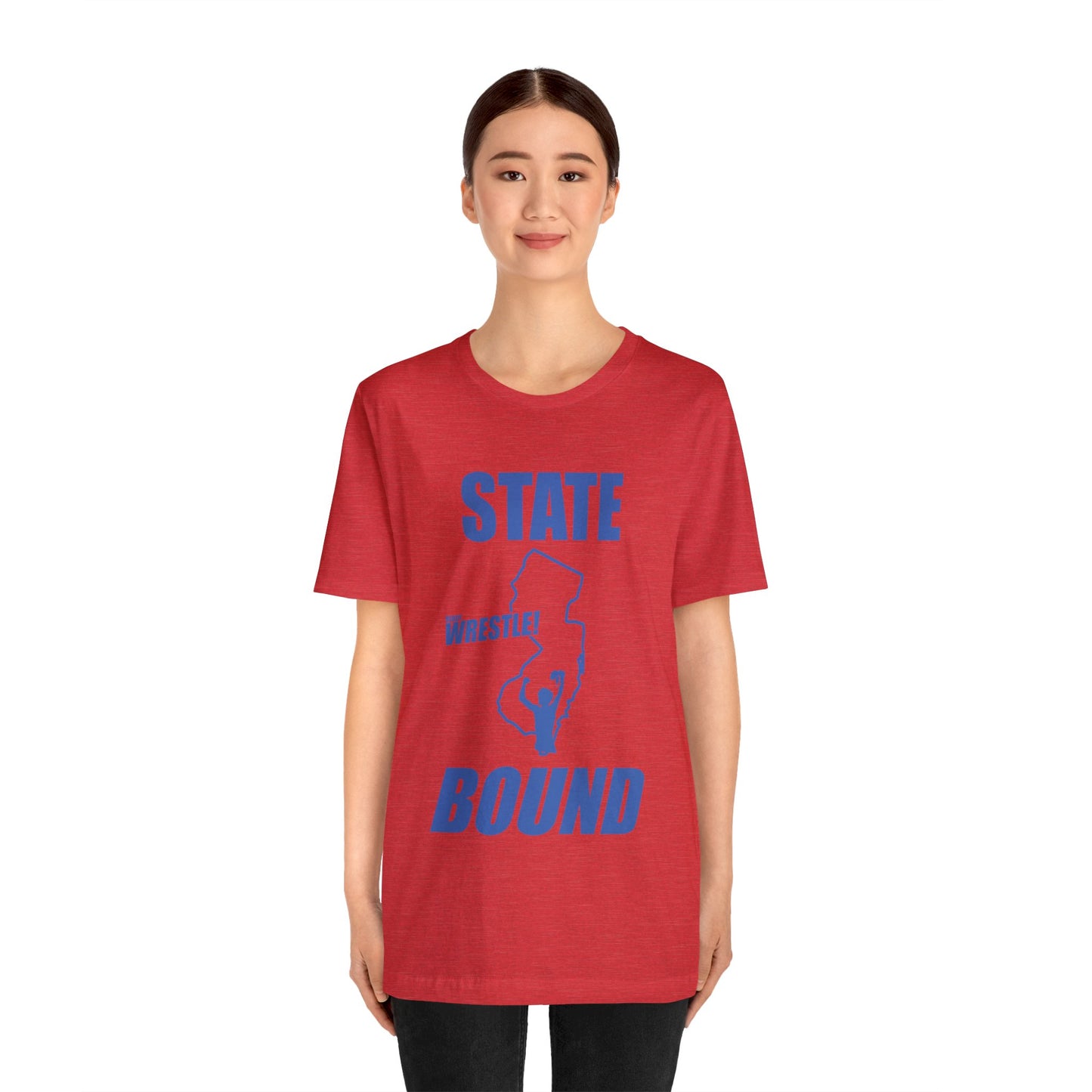 New Jersey State Bound, Blue print, Bella+Canvas 3001, Unisex Jersey Short Sleeve Tee