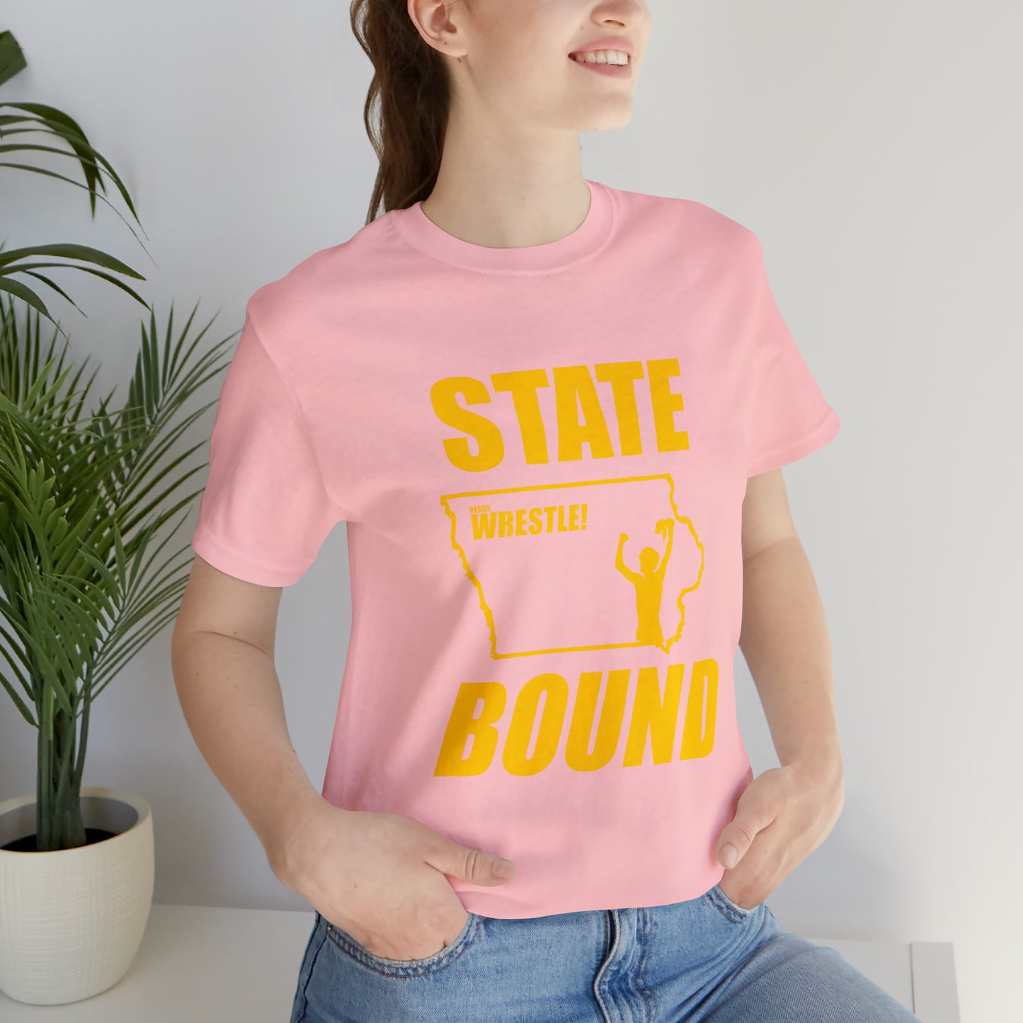 Iowa State Bound, Unisex Jersey Short Sleeve Tee, Gold Logo