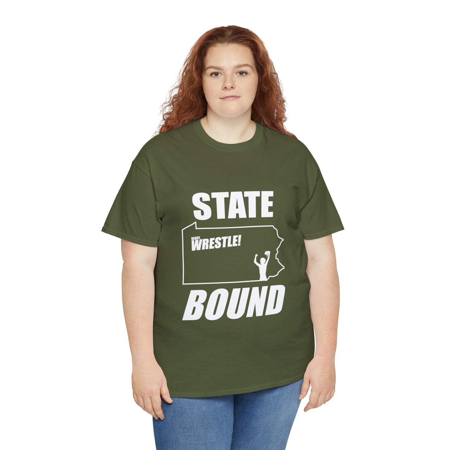 Pennsylvania State Bound, White Logo, Unisex Heavy Cotton Tee