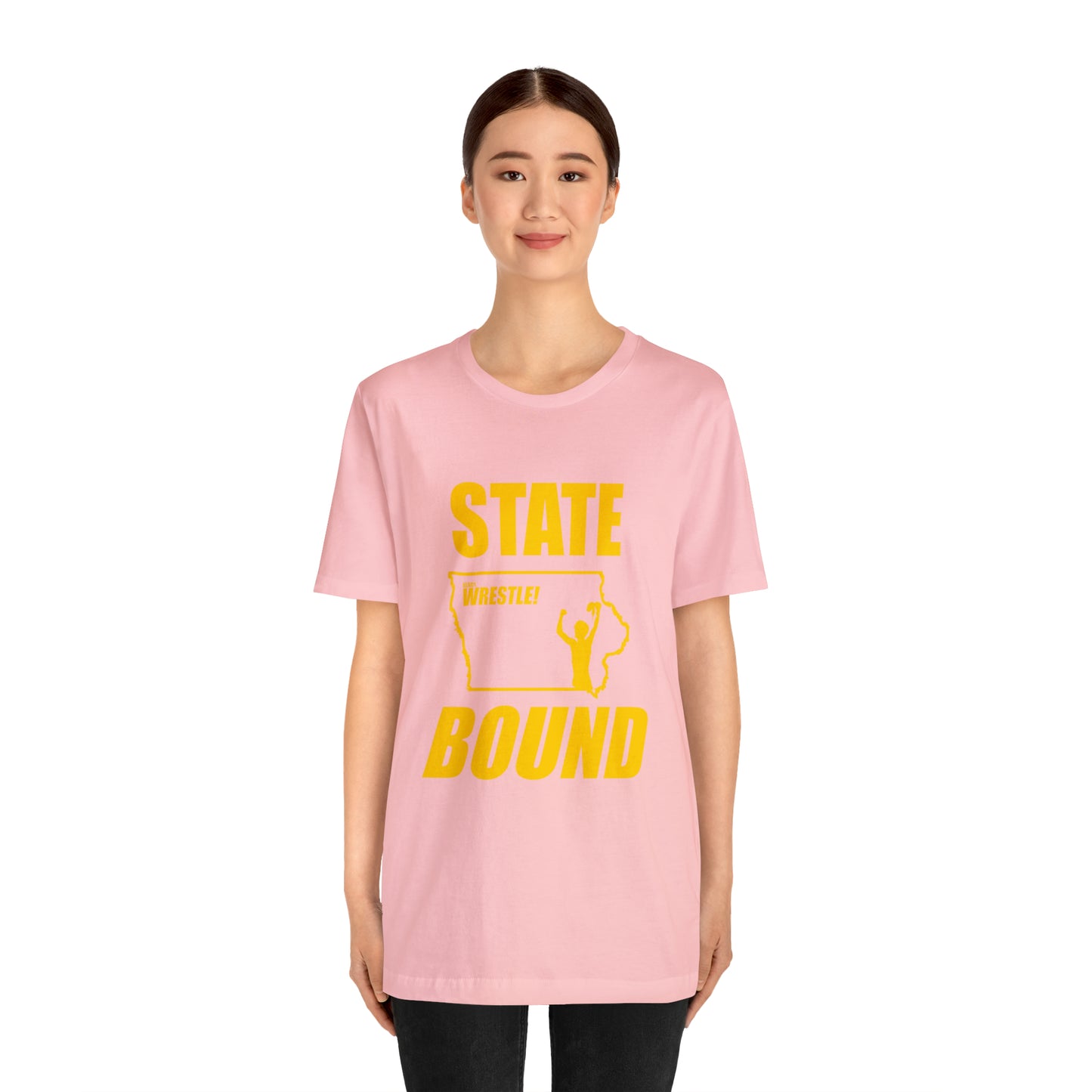 Iowa State Bound, Unisex Jersey Short Sleeve Tee, Gold Logo