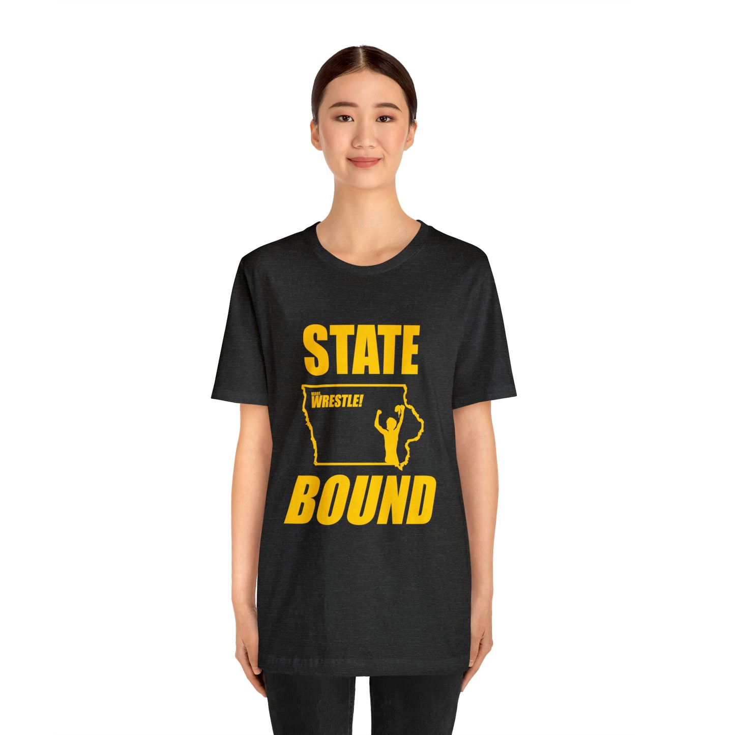 Iowa State Bound, Unisex Jersey Short Sleeve Tee, Gold Logo