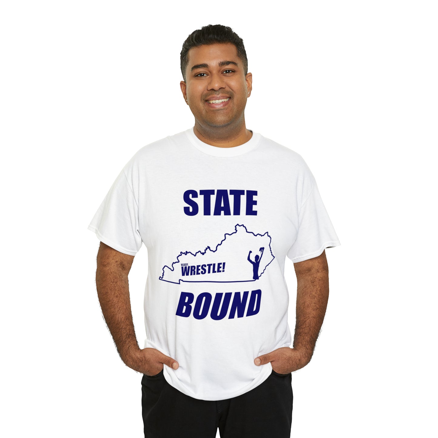 Kentucky State Bound, Royal Blue Logo, Unisex Heavy Cotton Tee