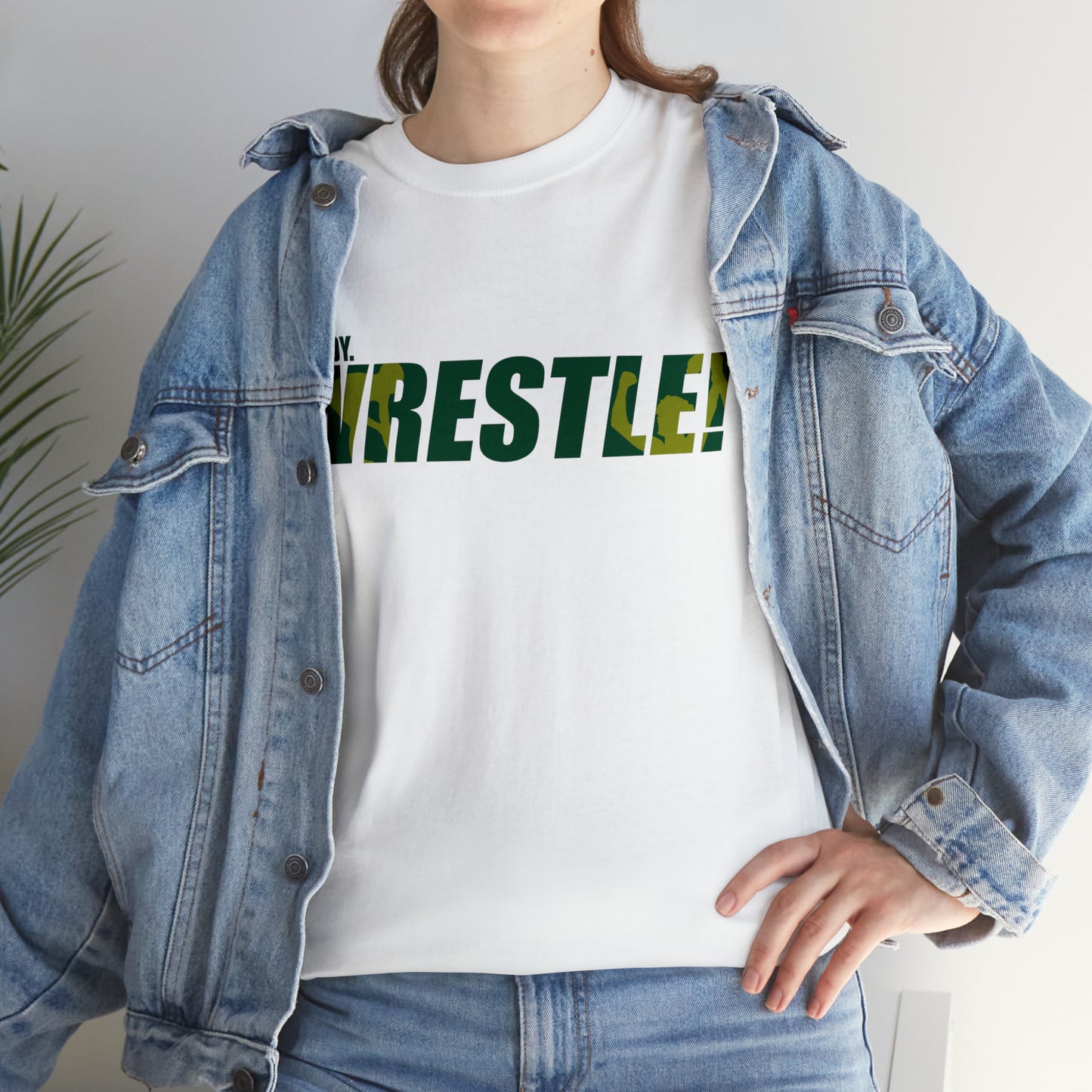 Ready. Wrestle! Green/Gold Logo, Unisex Heavy Cotton Tee