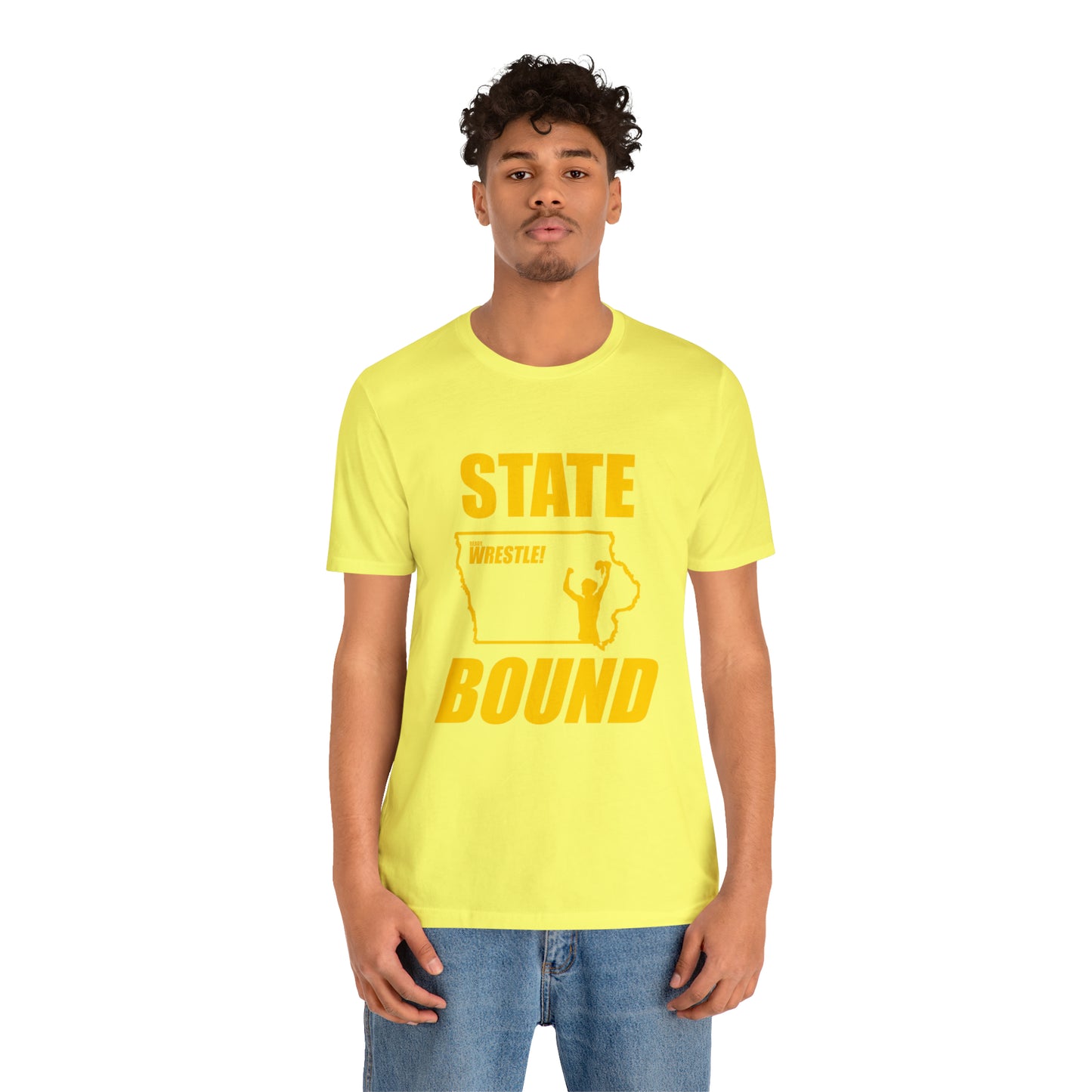 Iowa State Bound, Unisex Jersey Short Sleeve Tee, Gold Logo