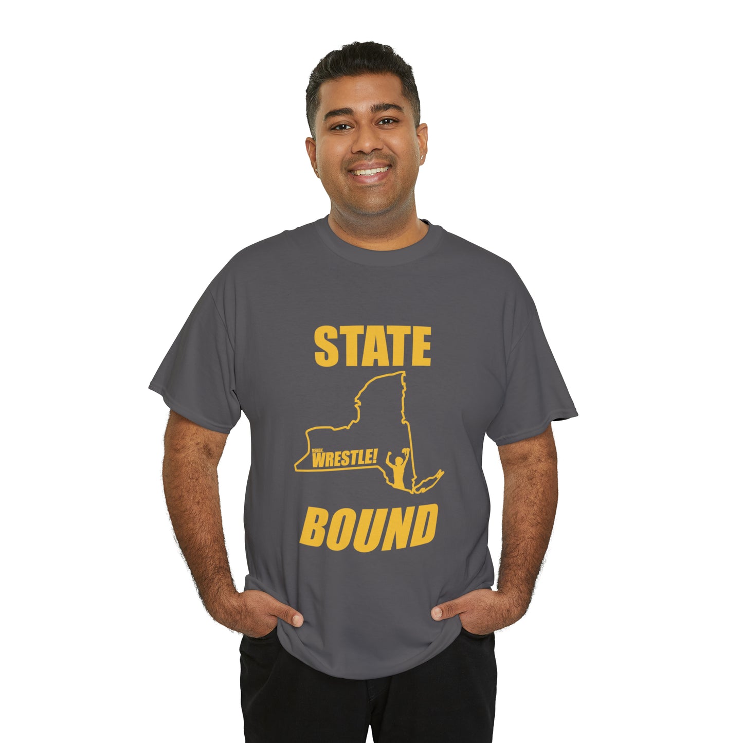 New York State Bound, Gold Logo, Unisex Heavy Cotton Tee