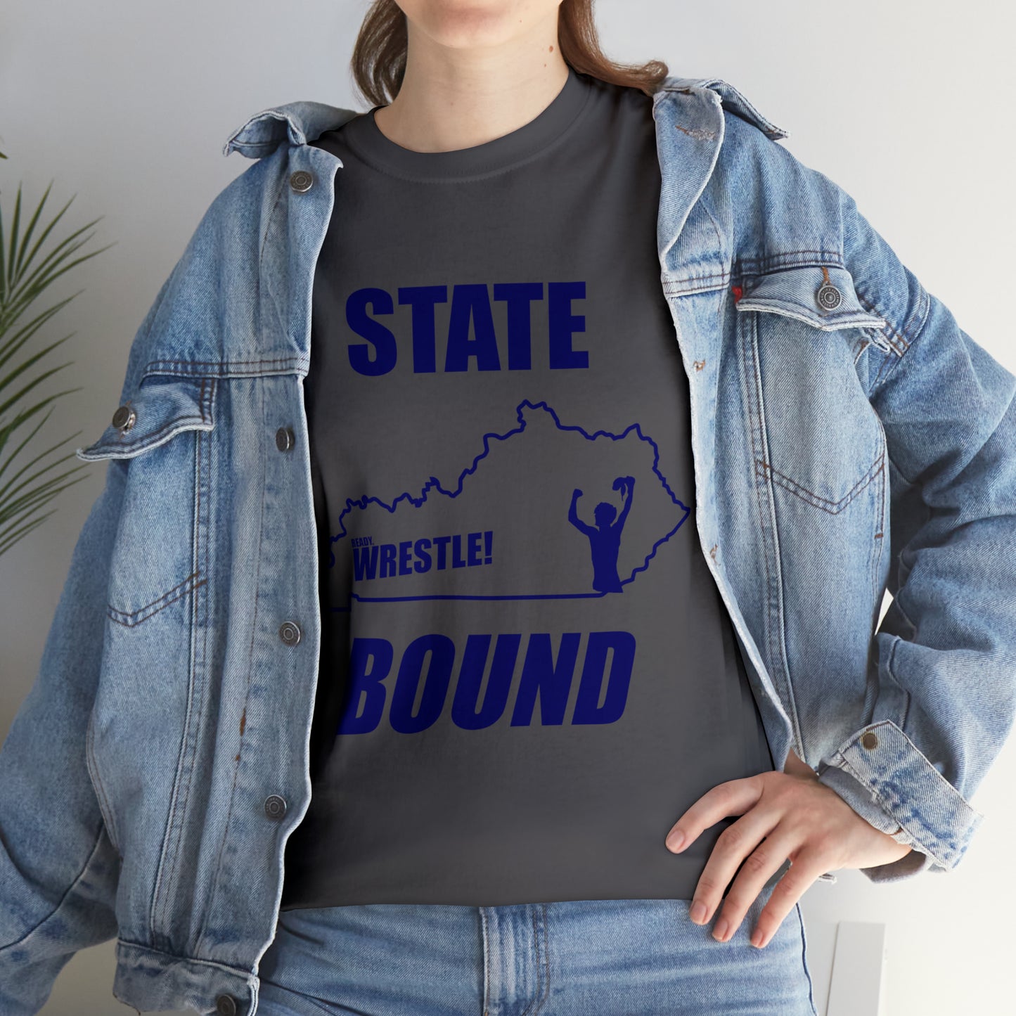 Kentucky State Bound, Royal Blue Logo, Unisex Heavy Cotton Tee