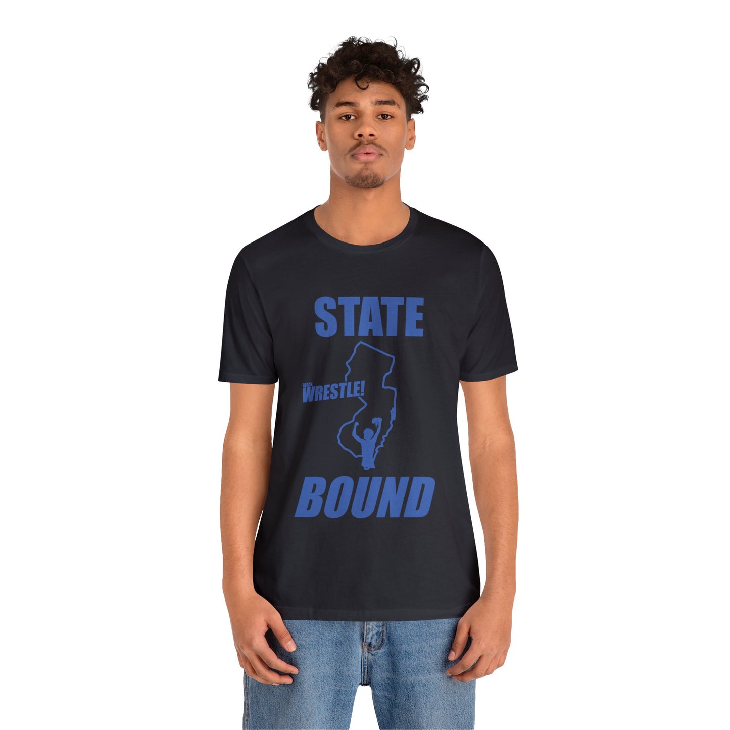 New Jersey State Bound, Blue print, Bella+Canvas 3001, Unisex Jersey Short Sleeve Tee