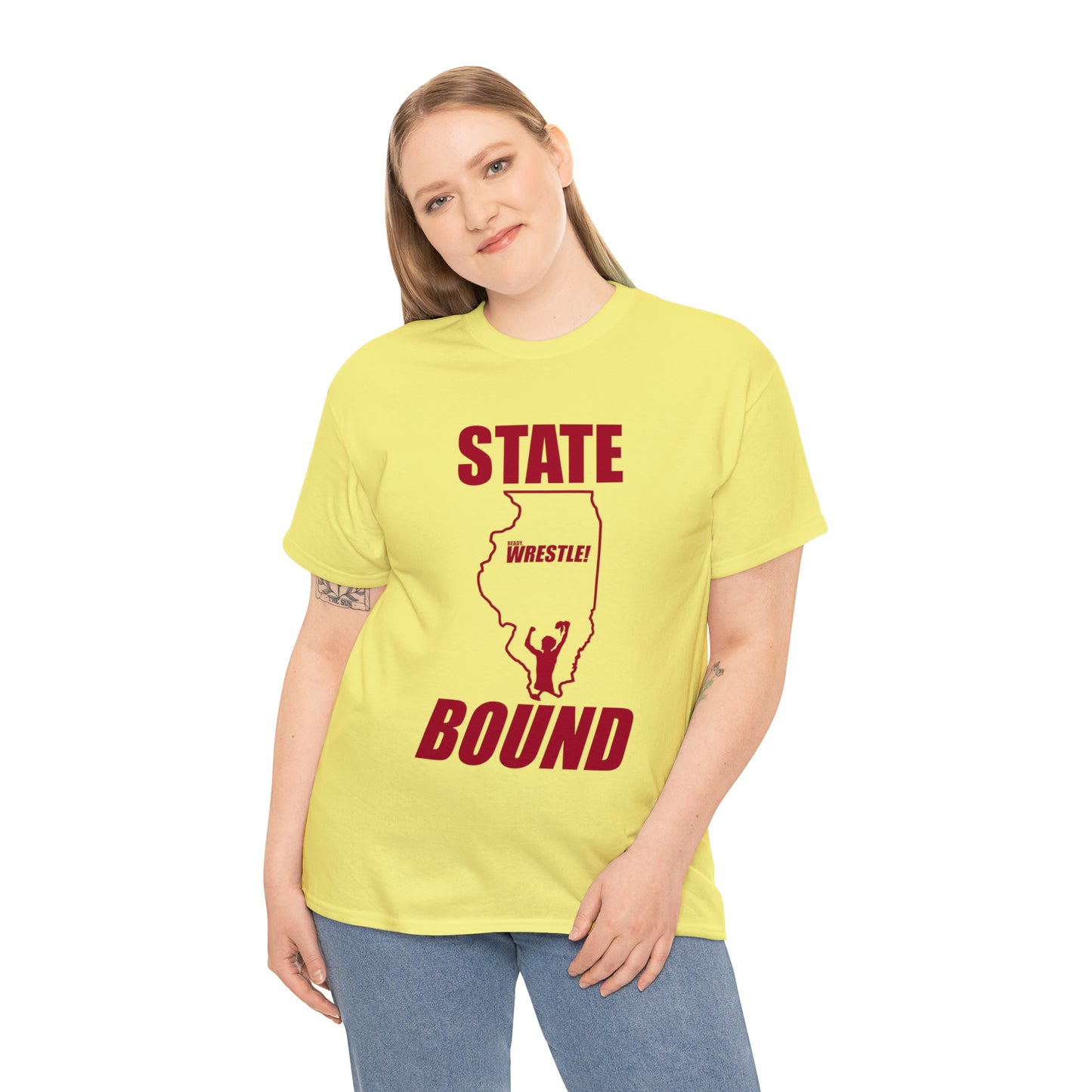 Illinois State Bound, Red Logo, Unisex Heavy Cotton Tee