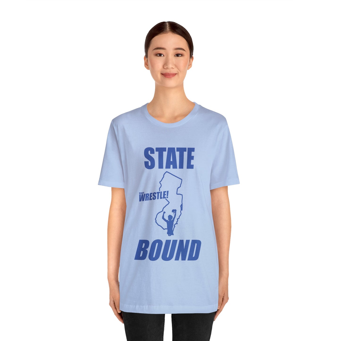 New Jersey State Bound, Blue print, Bella+Canvas 3001, Unisex Jersey Short Sleeve Tee