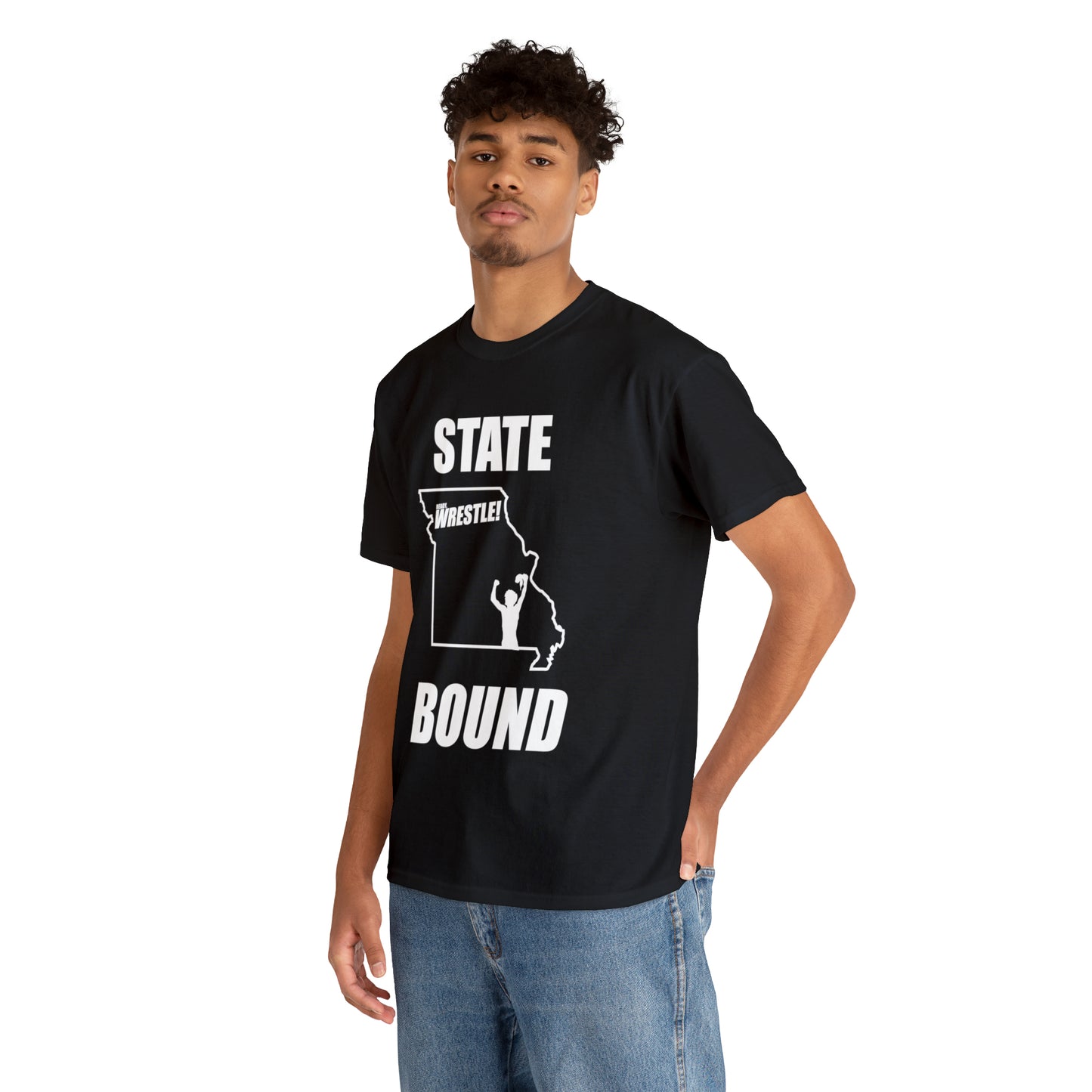 Missouri State Bound, White Logo, Unisex Heavy Cotton Tee