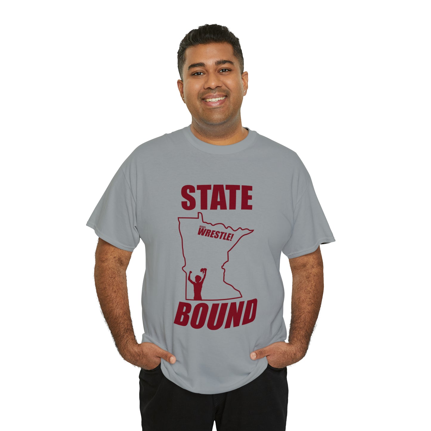 Minnetsota State Bound, Maroon Logo, Unisex Heavy Cotton Tee