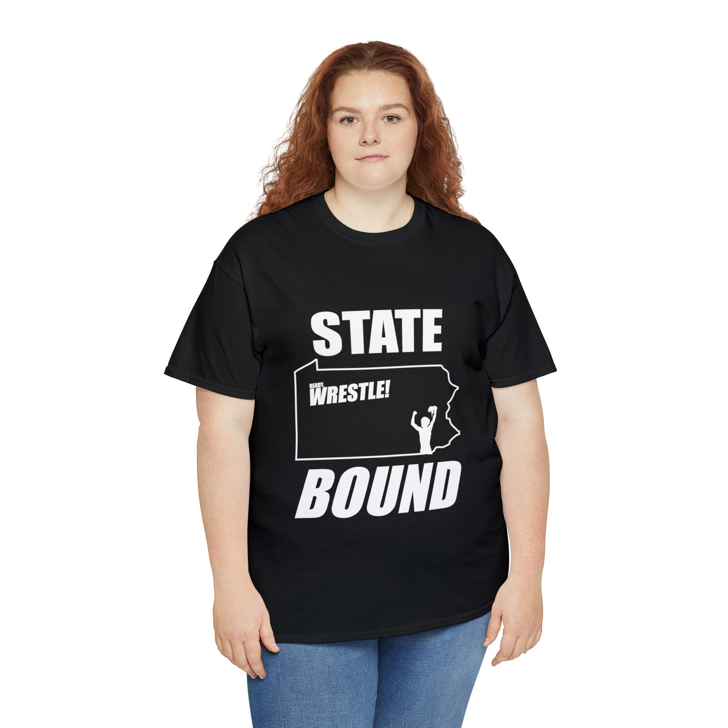 Pennsylvania State Bound, White Logo, Unisex Heavy Cotton Tee