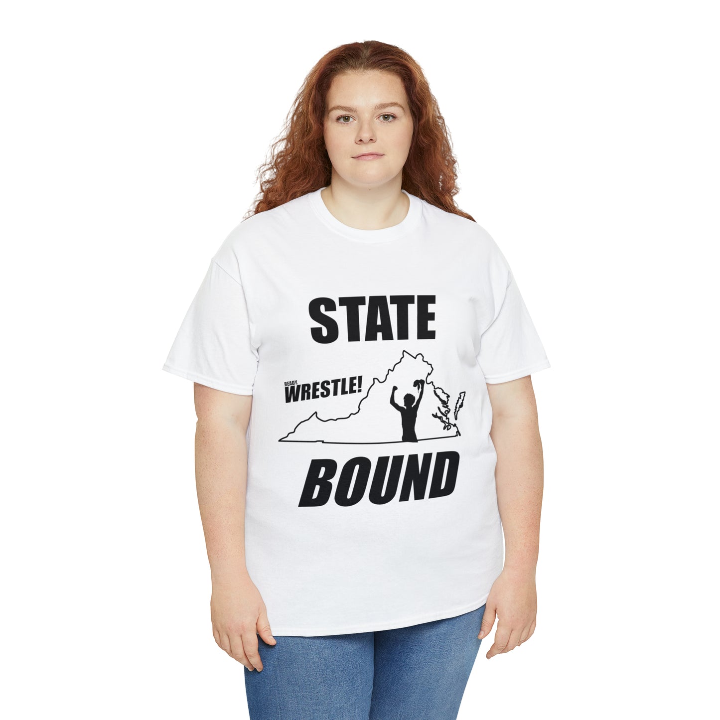 Virginia State Bound, Black Logo, Unisex Heavy Cotton Tee