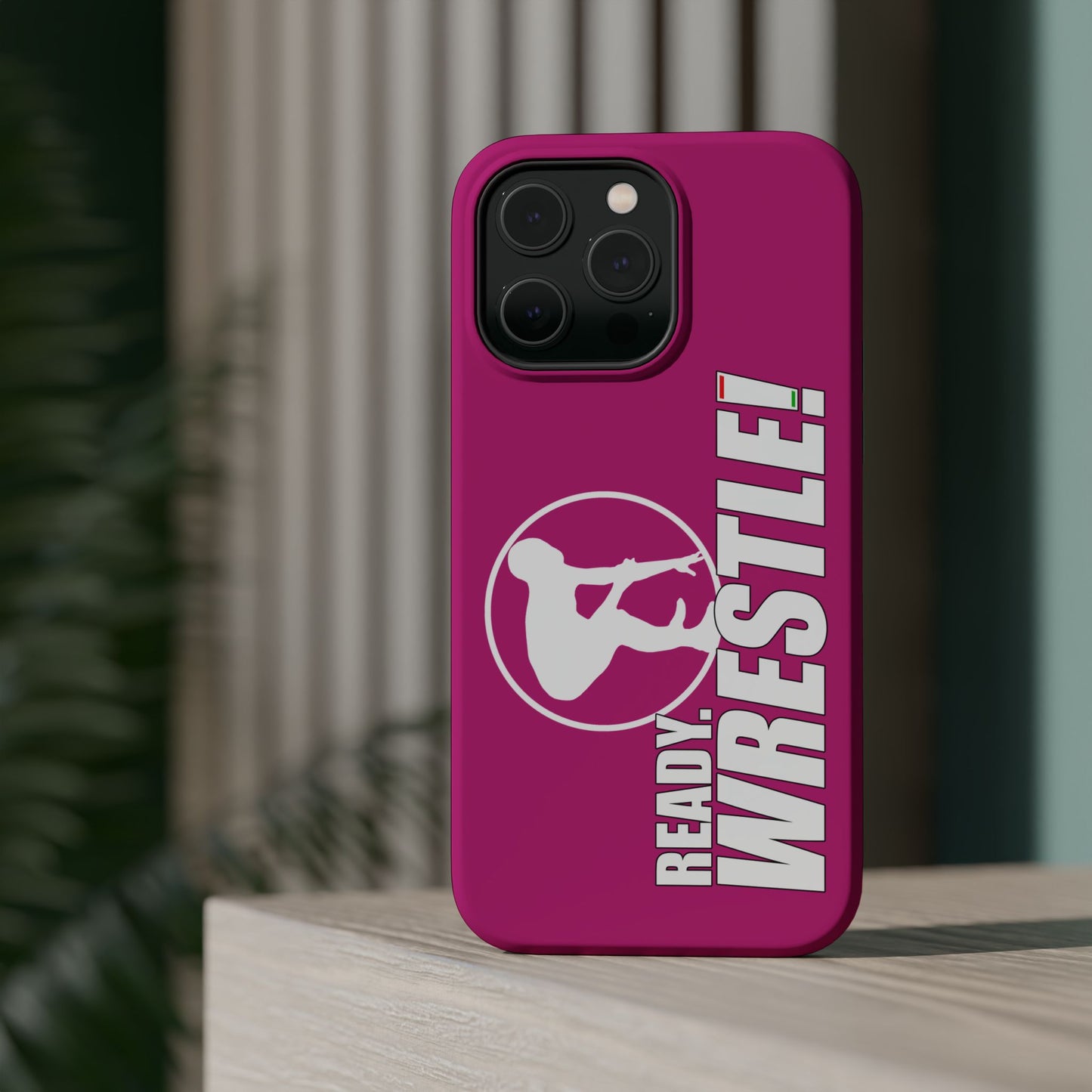 Ready. Wrestle! Pink iPhone Magnetic Impact-Resistant Case