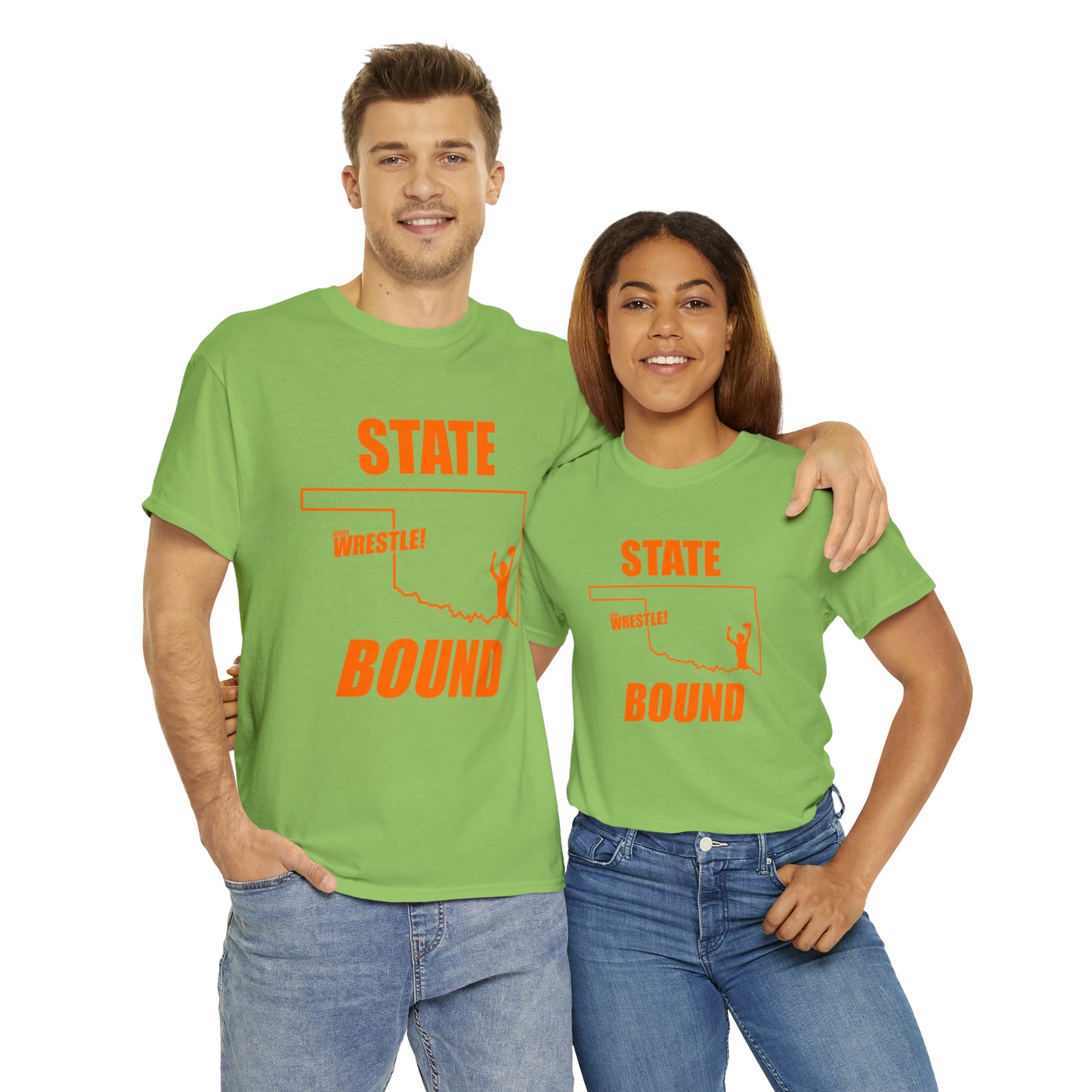 Oklahoma State Bound, Orange Logo, Unisex Heavy Cotton Tee