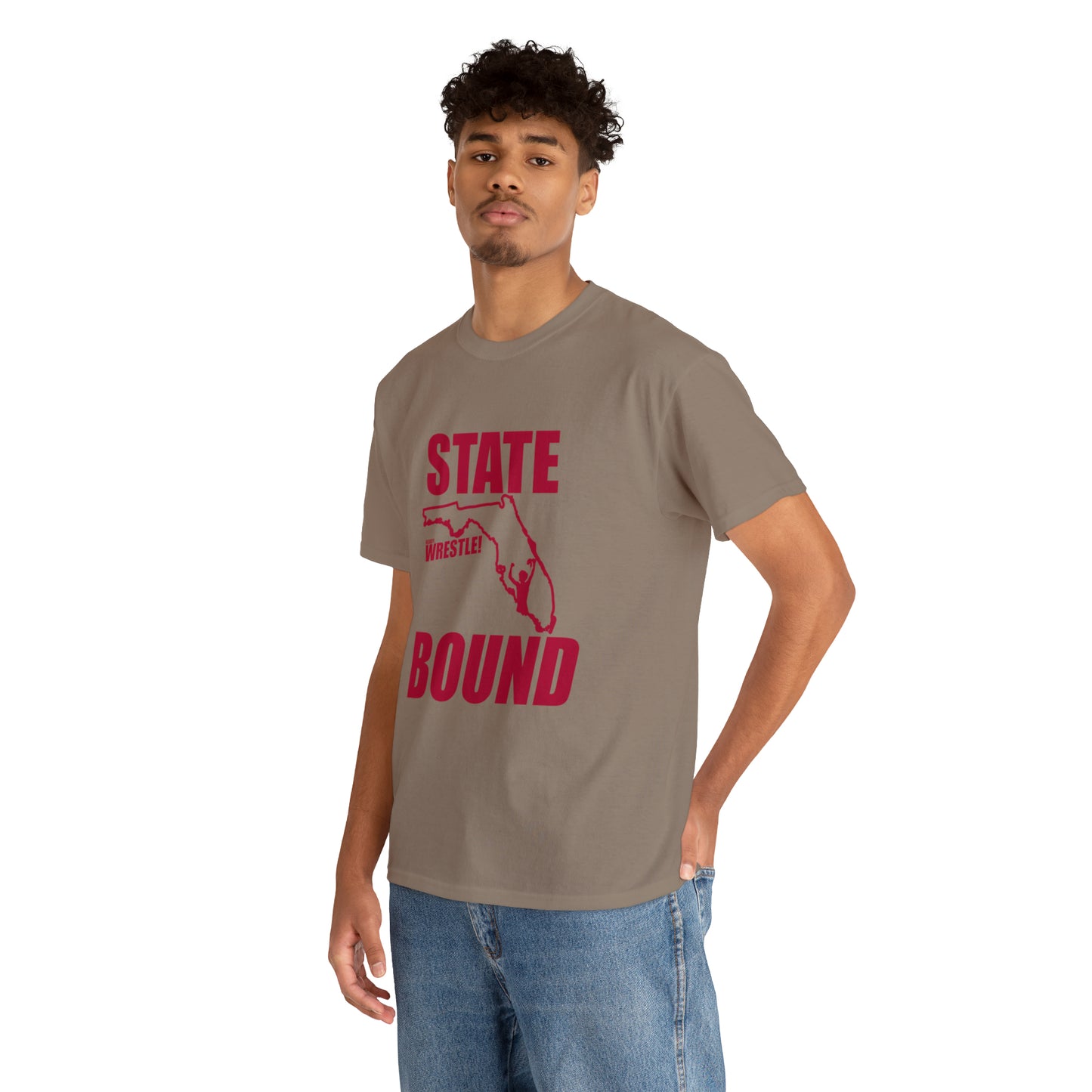 Florida State Bound, Red Logo, Unisex Heavy Cotton Tee