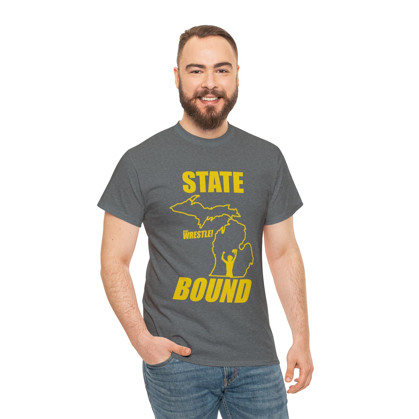 Michigan State Bound, Gold Logo, Unisex Heavy Cotton Tee