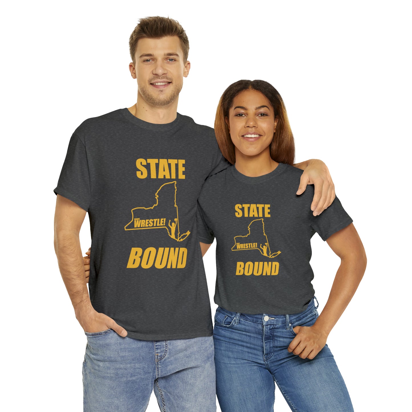 New York State Bound, Gold Logo, Unisex Heavy Cotton Tee