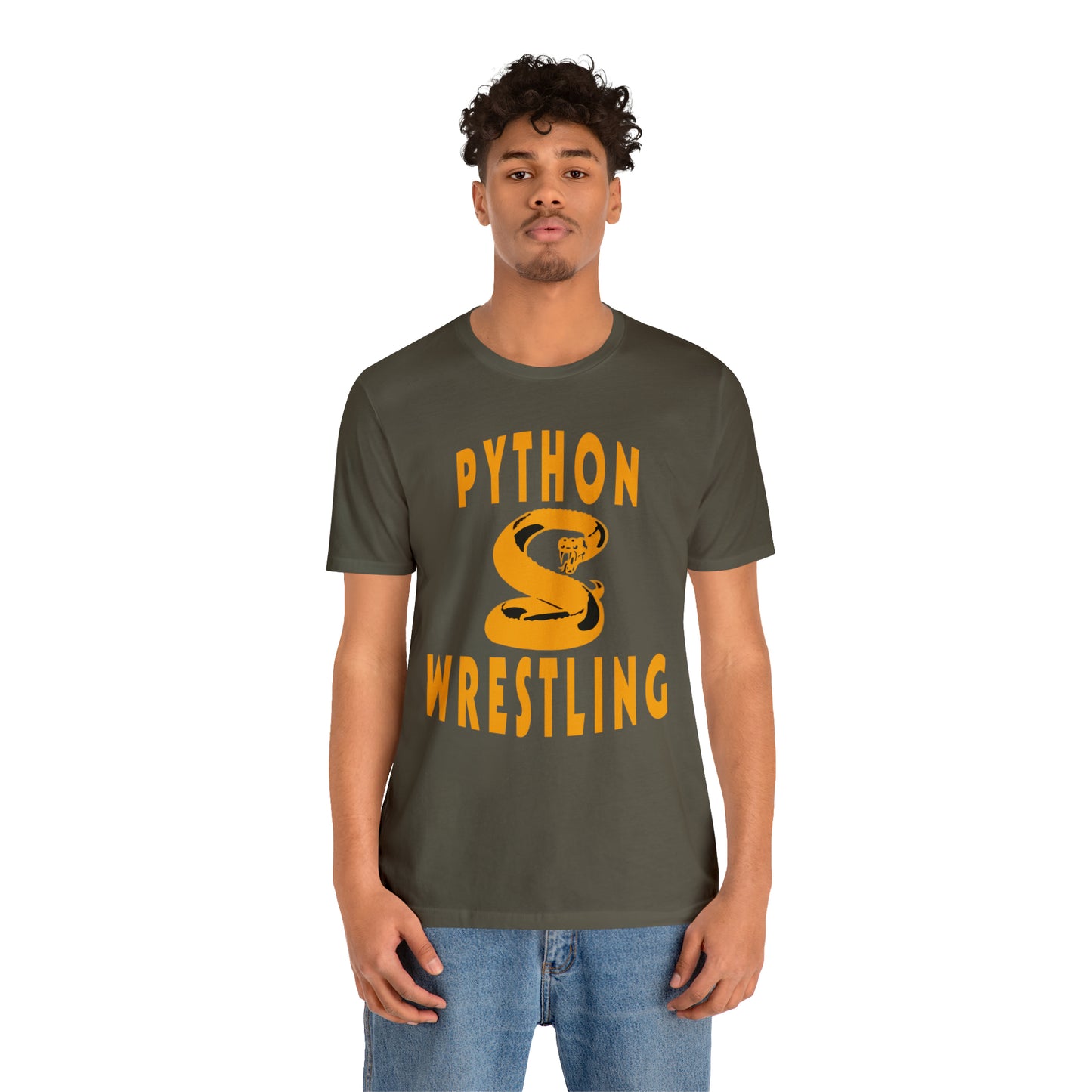 NEK Python Wrestling, Gold Logo, Unisex Jersey Short Sleeve Tee