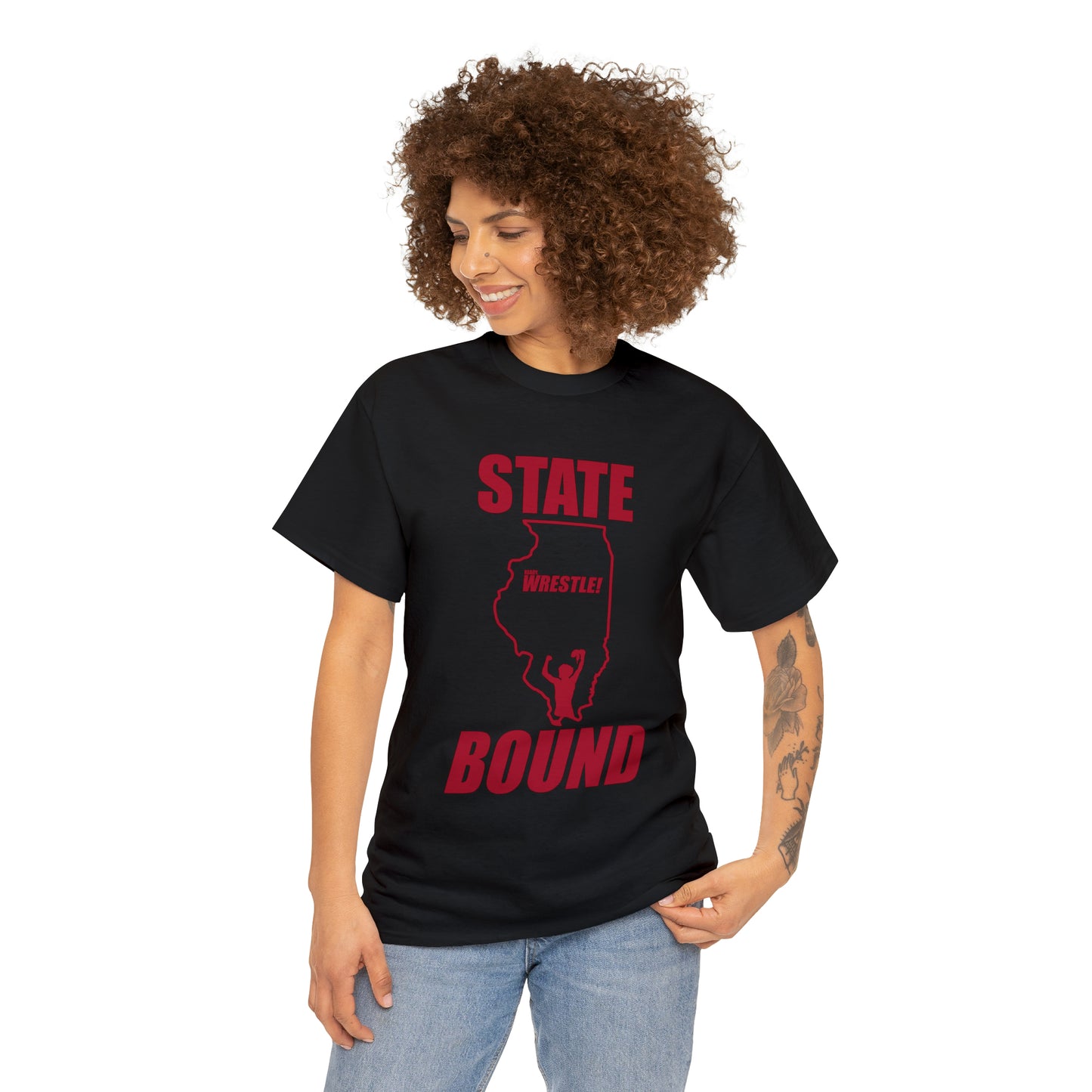 Illinois State Bound, Red Logo, Unisex Heavy Cotton Tee