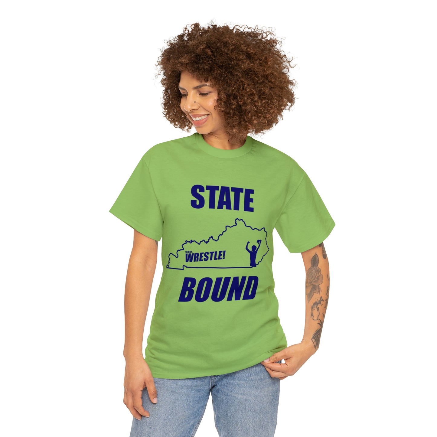 Kentucky State Bound, Royal Blue Logo, Unisex Heavy Cotton Tee