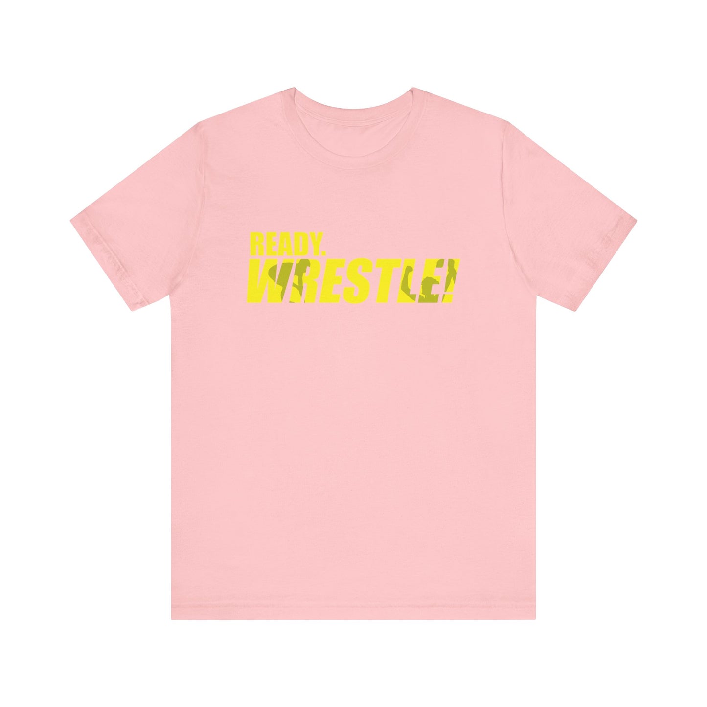 Ready. Wrestle! Gold Logo with Green, Unisex Jersey Short Sleeve Tee