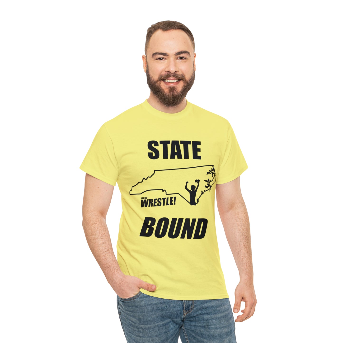 North Carolina State Bound, Black Logo, Unisex Heavy Cotton Tee