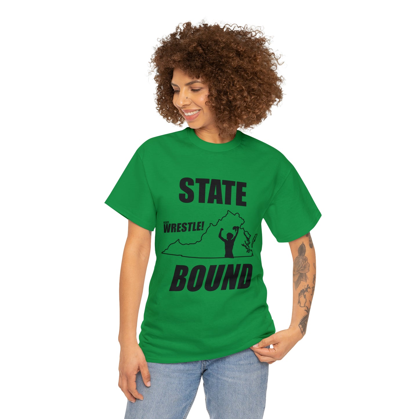 Virginia State Bound, Black Logo, Unisex Heavy Cotton Tee