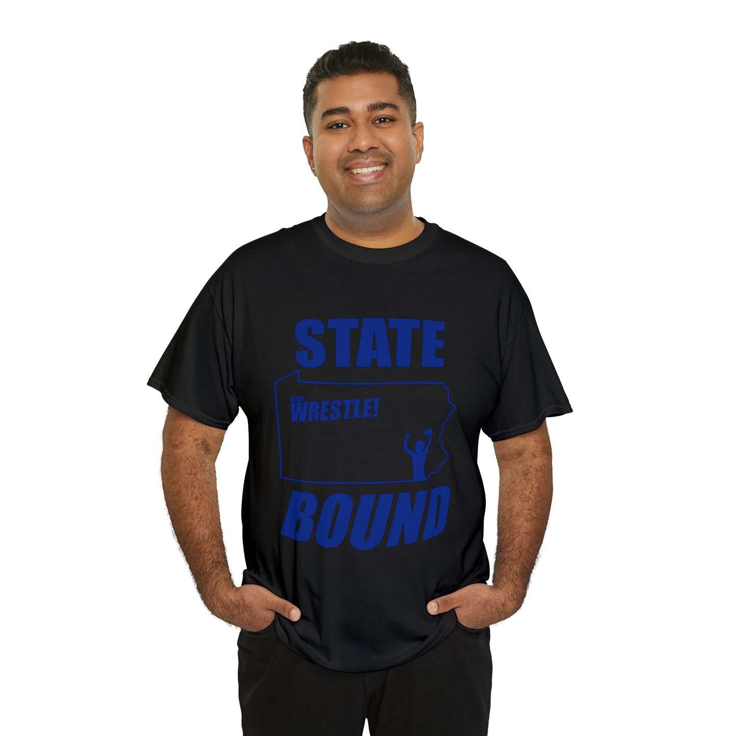 Pennsylvania State Bound, Royal Blue Logo, Unisex Heavy Cotton Tee