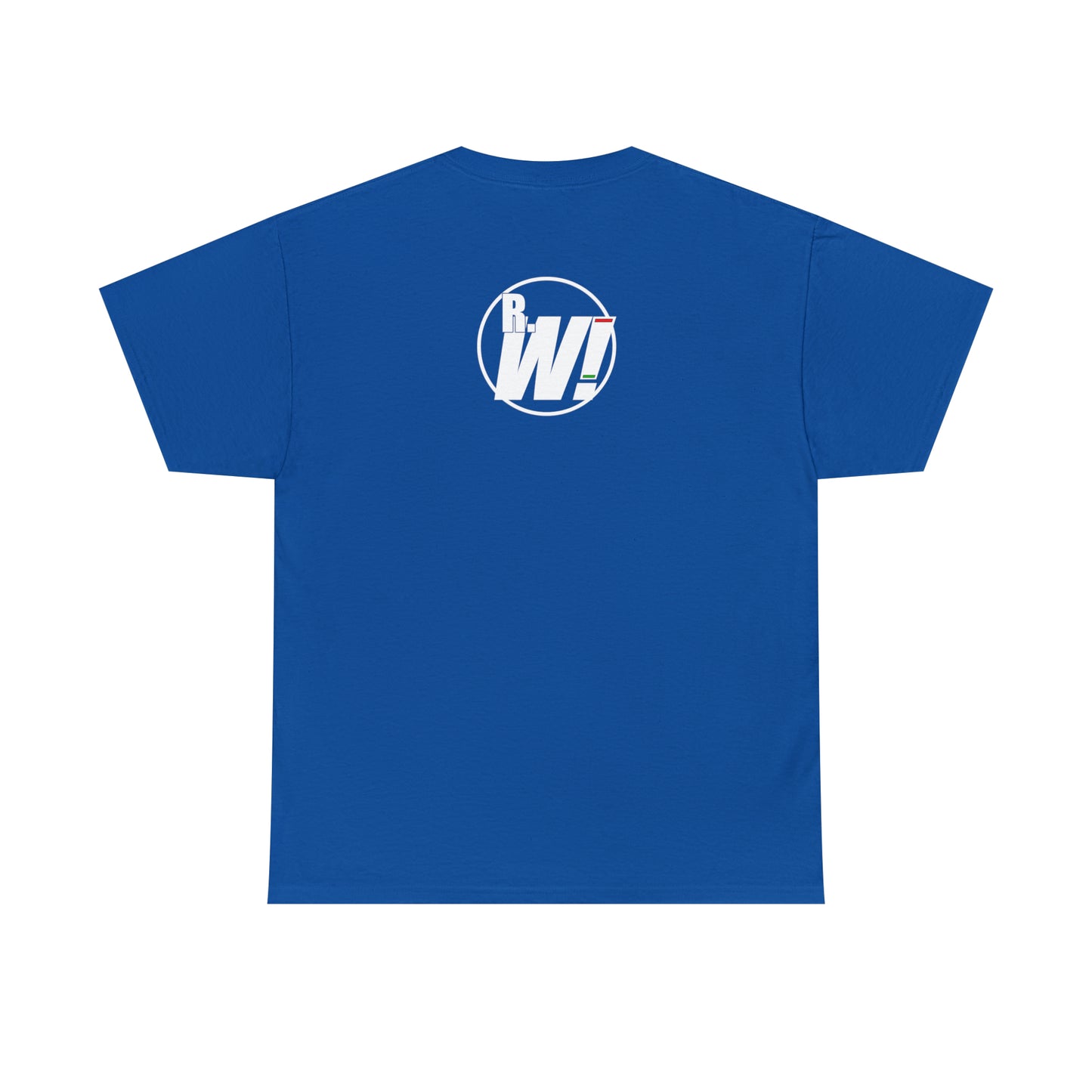 Ready. Wrestle! White Logo w/Blue Silhouettes, Unisex Heavy Cotton Tee