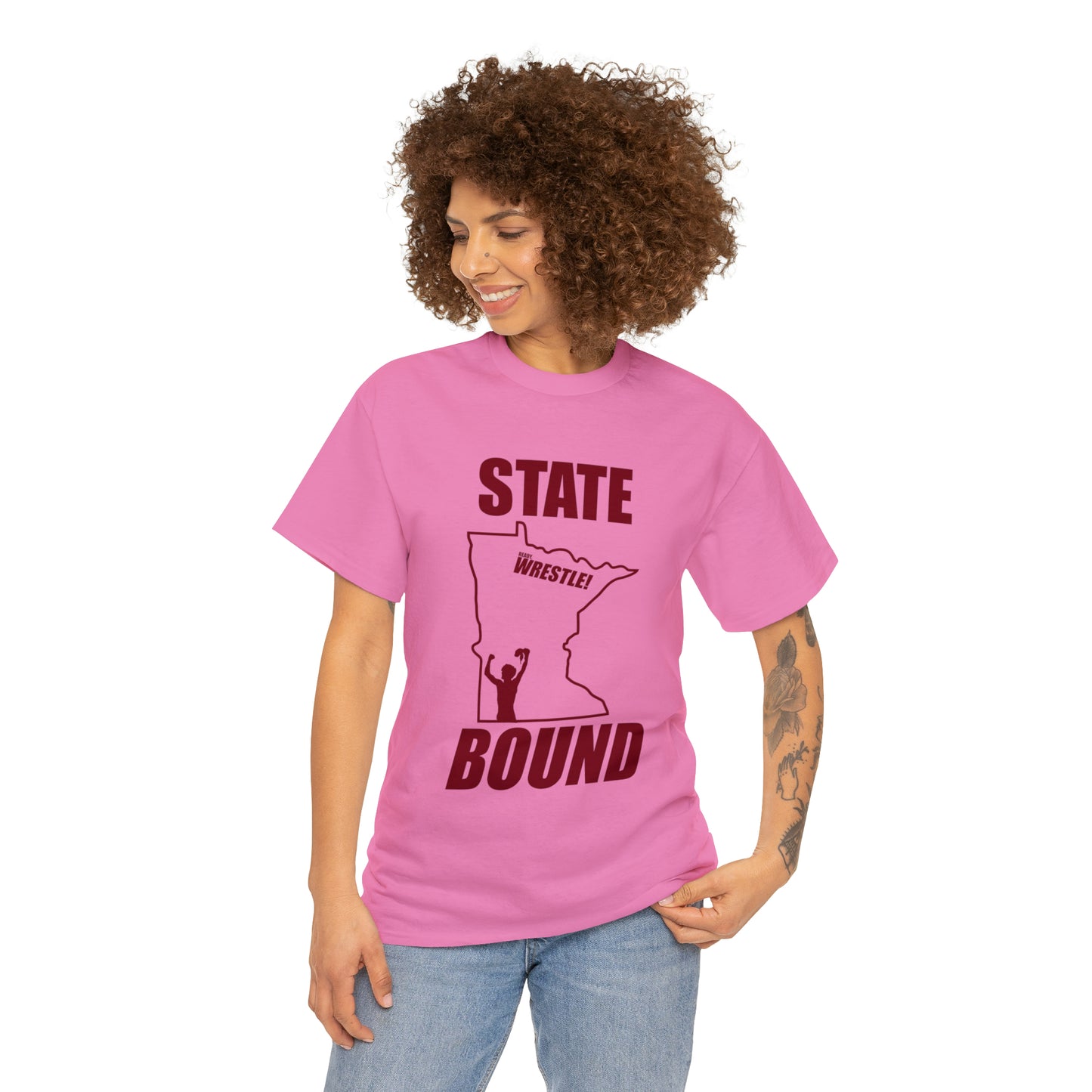 Minnetsota State Bound, Maroon Logo, Unisex Heavy Cotton Tee