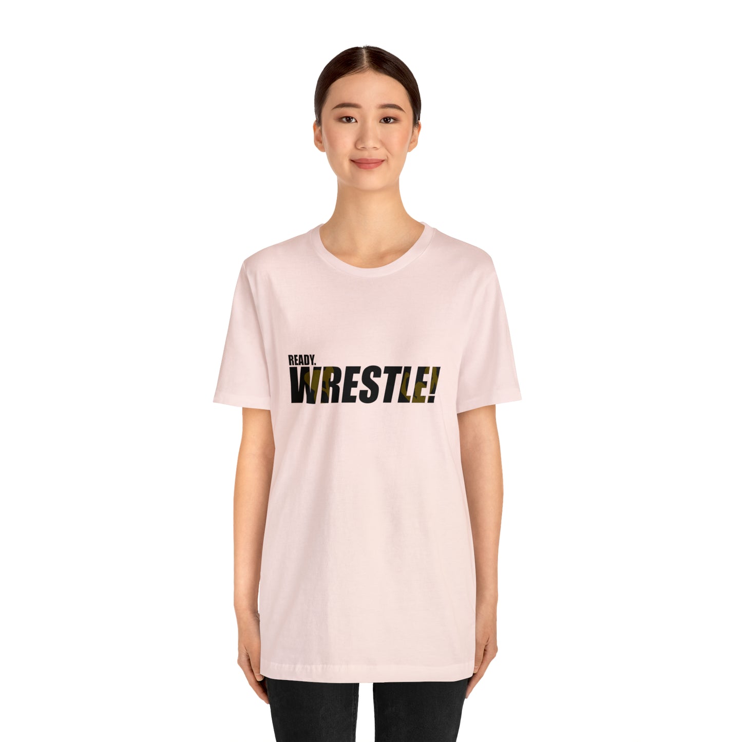 Ready. Wrestle! Black Logo w/Yellow Silhouettes, Unisex Heavy Cotton Tee Bella+Canvas