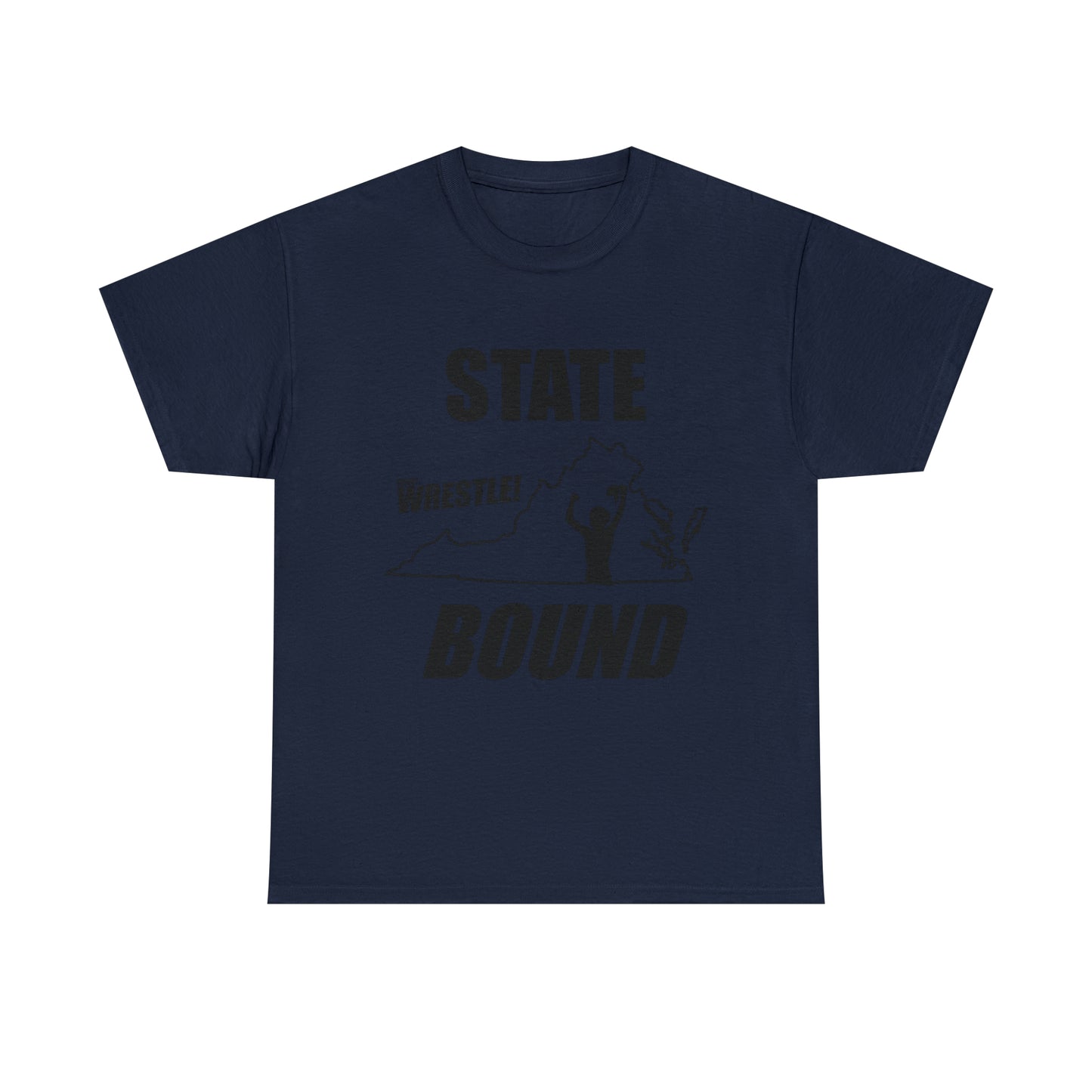 Virginia State Bound, Black Logo, Unisex Heavy Cotton Tee