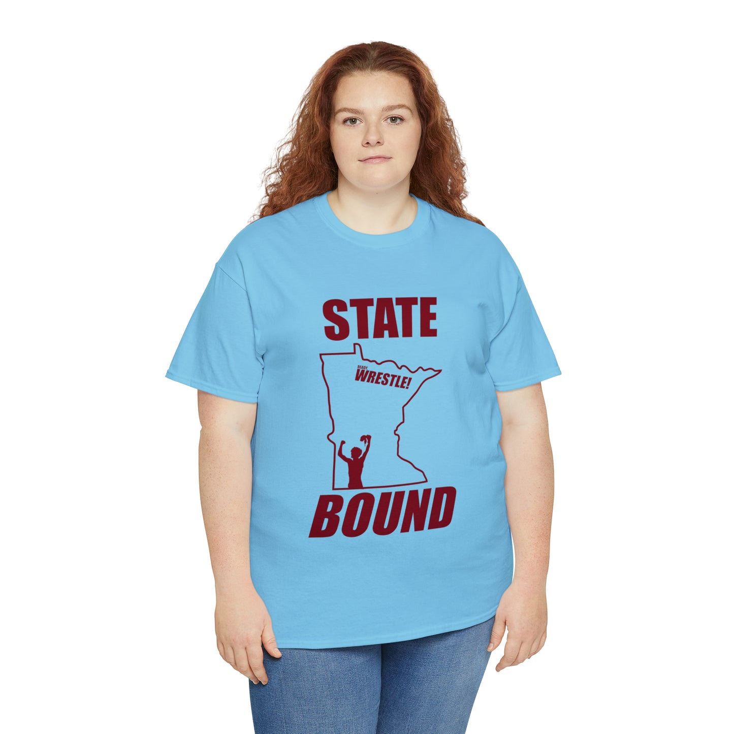 Minnetsota State Bound, Maroon Logo, Unisex Heavy Cotton Tee