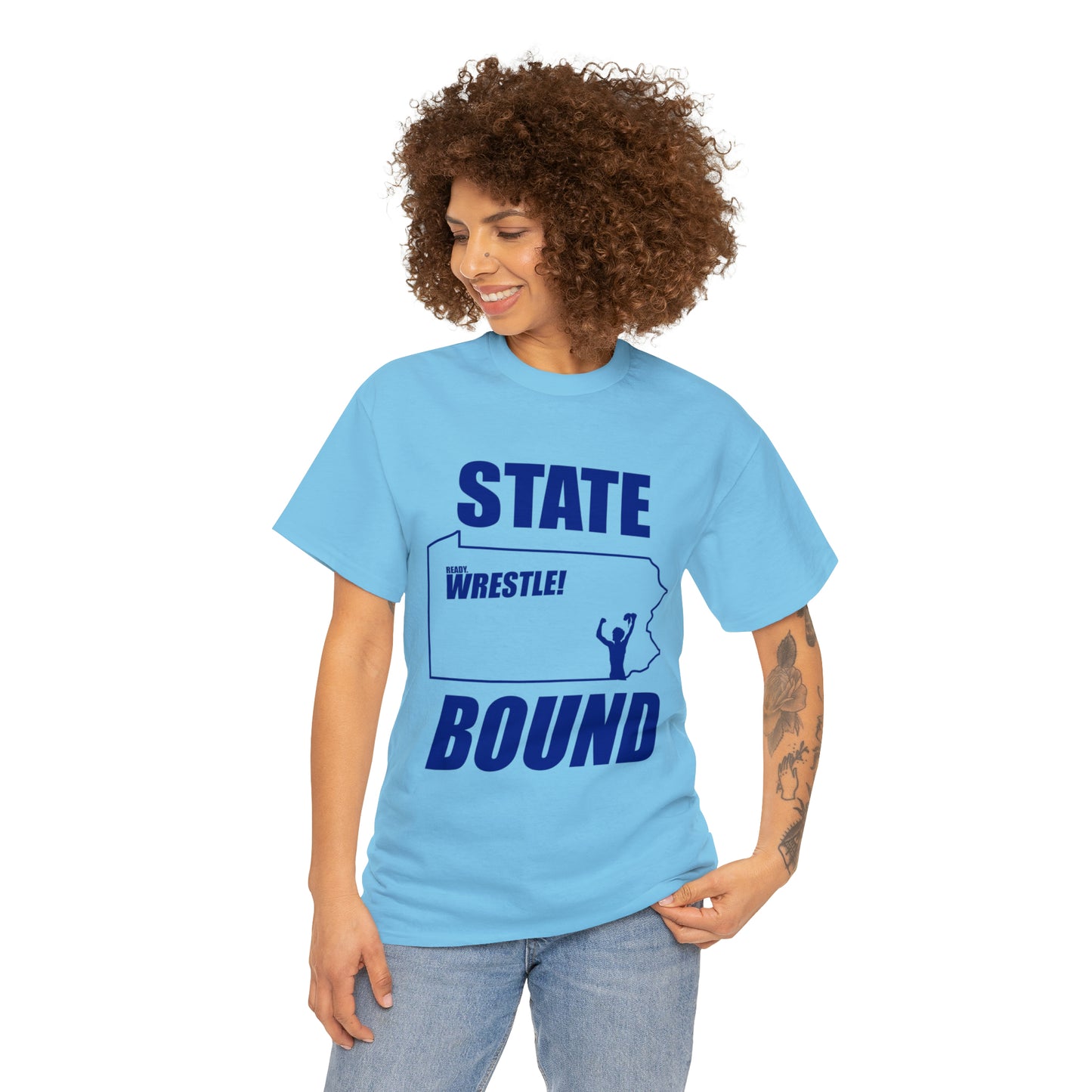 Pennsylvania State Bound, Royal Blue Logo, Unisex Heavy Cotton Tee