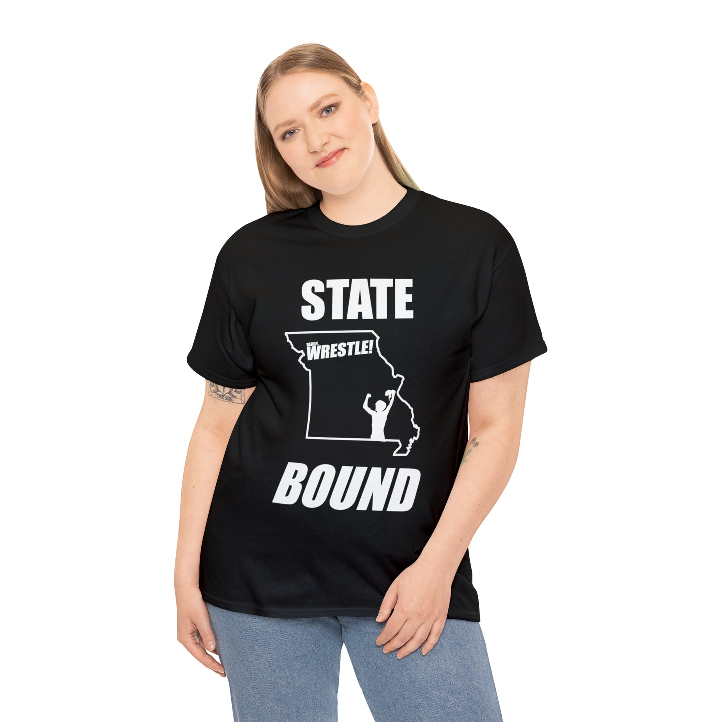 Missouri State Bound, White Logo, Unisex Heavy Cotton Tee