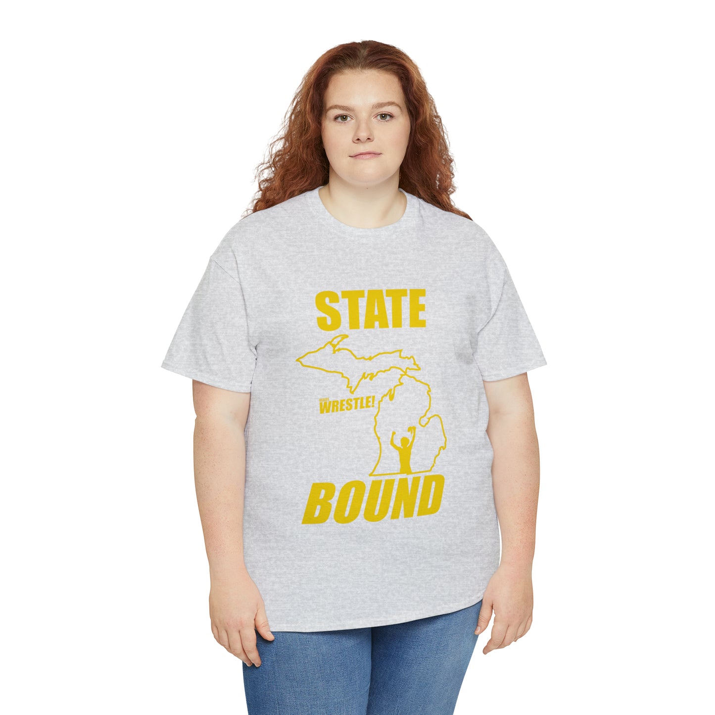 Michigan State Bound, Gold Logo, Unisex Heavy Cotton Tee