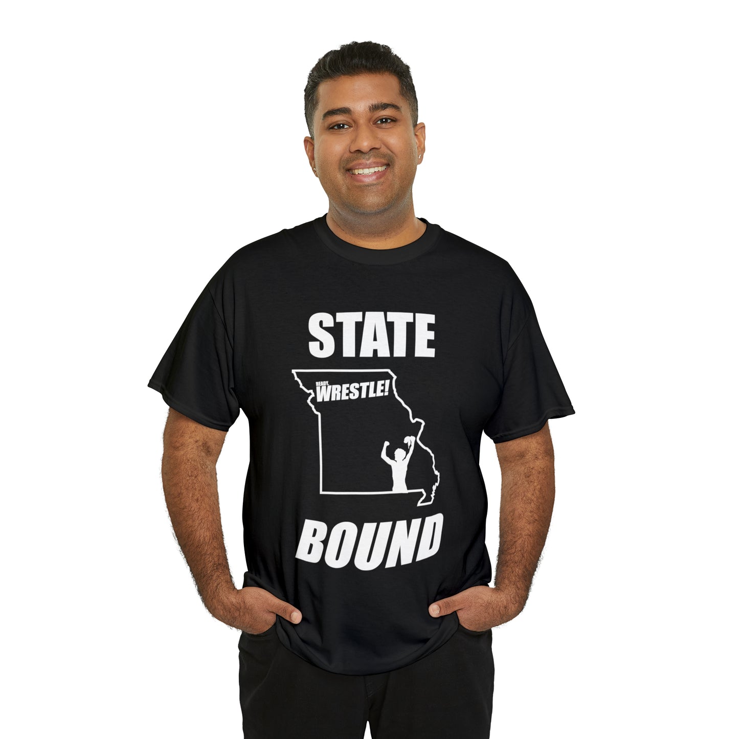 Missouri State Bound, White Logo, Unisex Heavy Cotton Tee