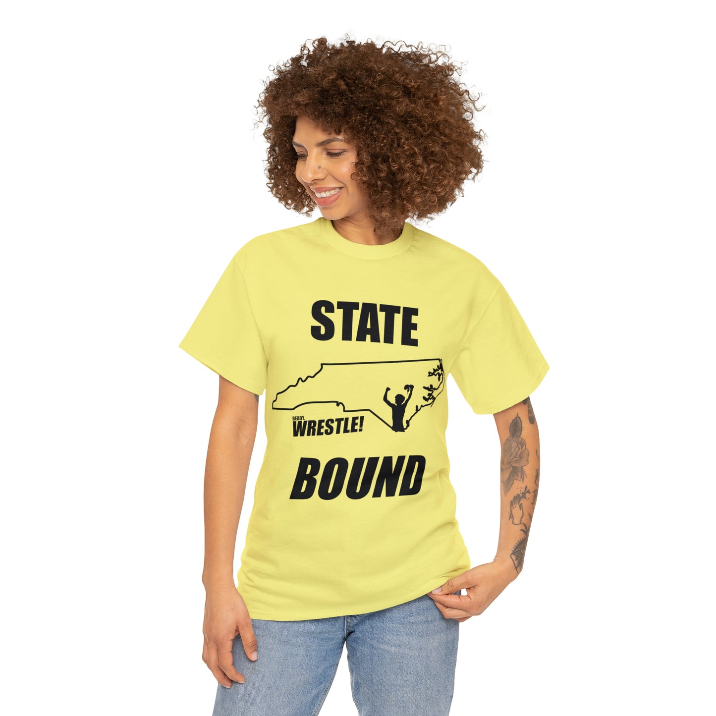 North Carolina State Bound, Black Logo, Unisex Heavy Cotton Tee