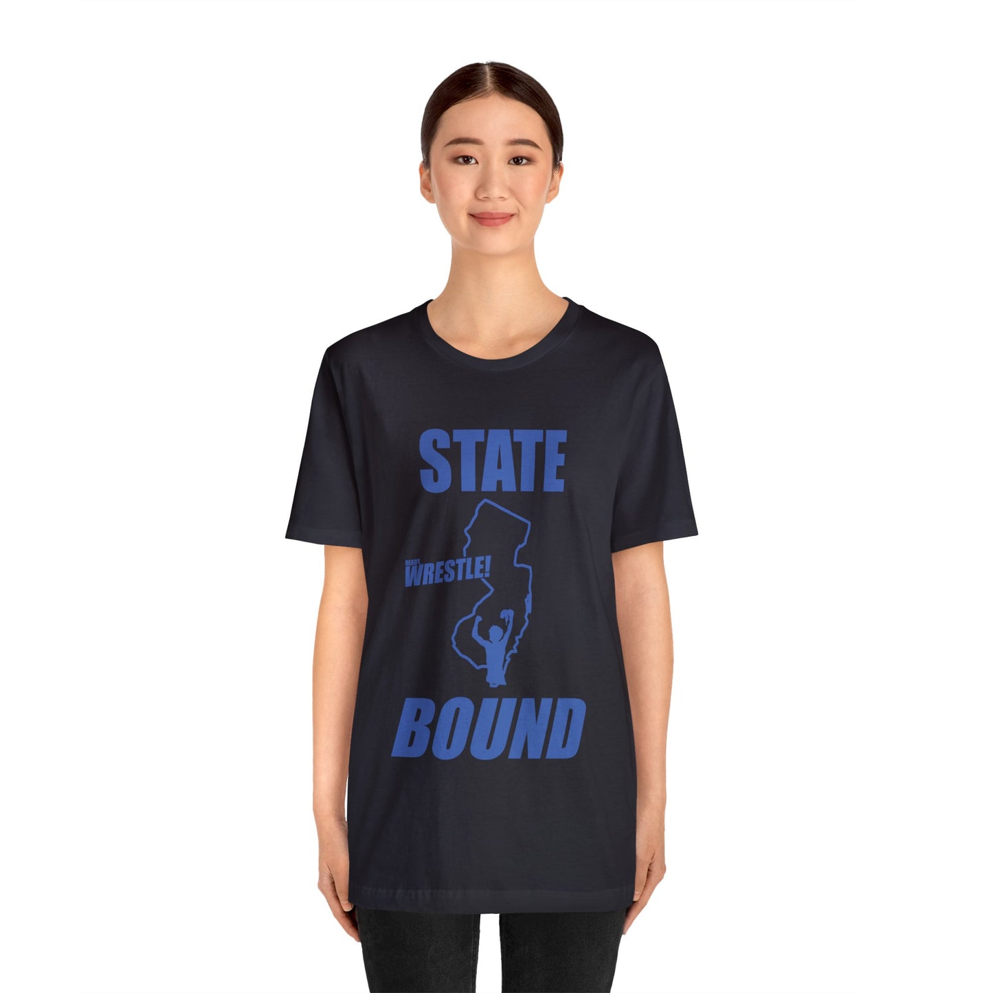 New Jersey State Bound, Blue print, Bella+Canvas 3001, Unisex Jersey Short Sleeve Tee