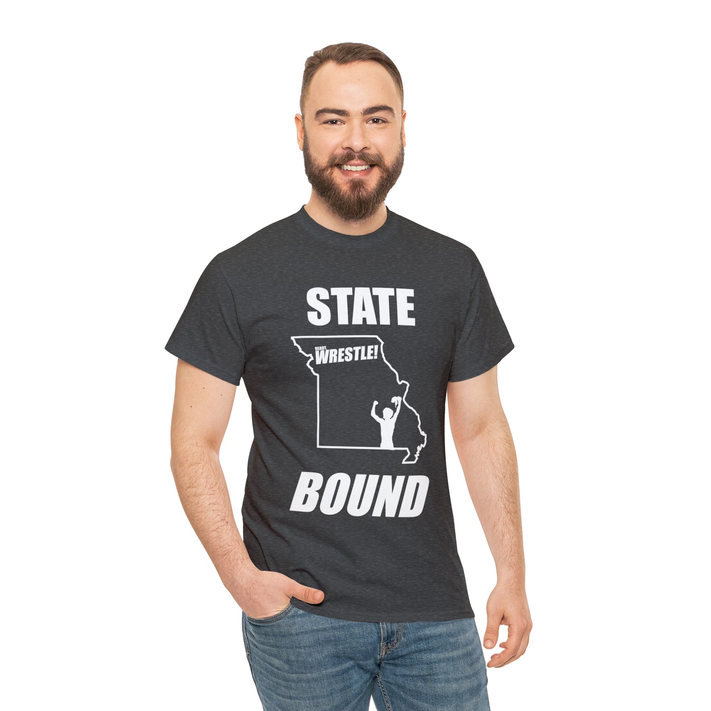 Missouri State Bound, White Logo, Unisex Heavy Cotton Tee