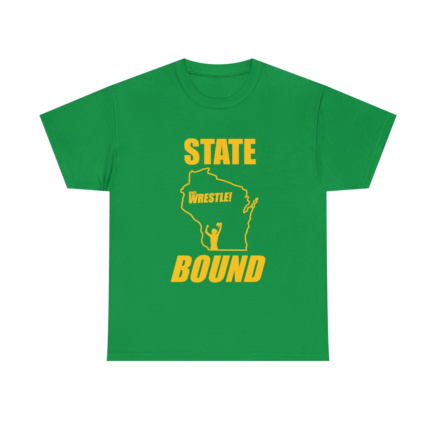 Wisconsin State Bound, Gold Logo, Unisex Heavy Cotton Tee