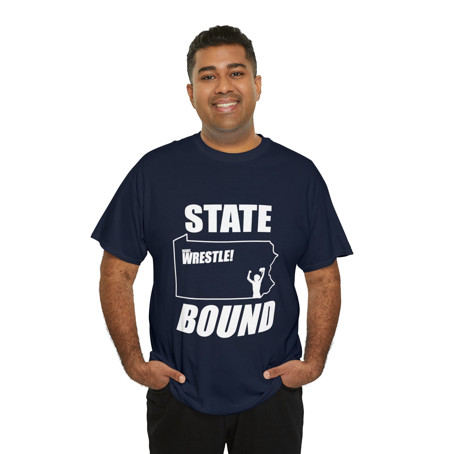 Pennsylvania State Bound, White Logo, Unisex Heavy Cotton Tee